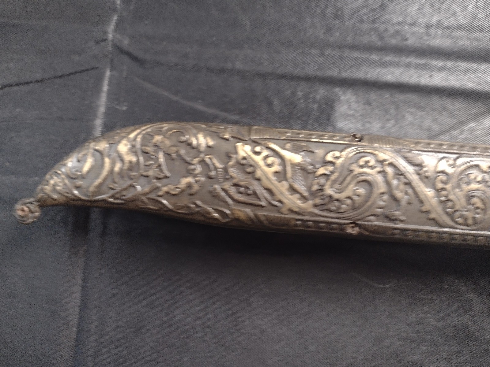 2 Decorative Ornate Brass Handled Dagger Knives with Brass PiggyBack Sheath