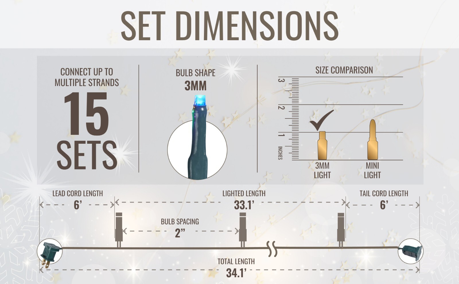 Aurio Starry Light Super Bright 200LED 3MM