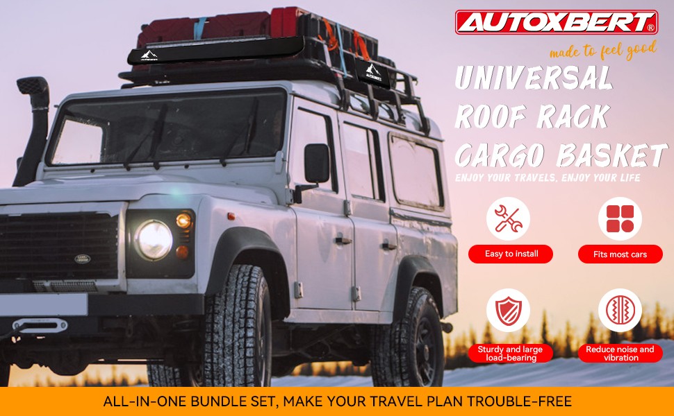 Aerodynamic 50" Roof Rack w/ Cross Bar Cargo Carrier Basket Car Roof Storage Box