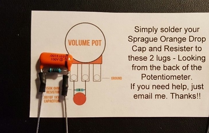 1 - Sprague ORANGE DROP Treble Bleed Kit Mod - Strat, Tele, Humbuckers Too!!