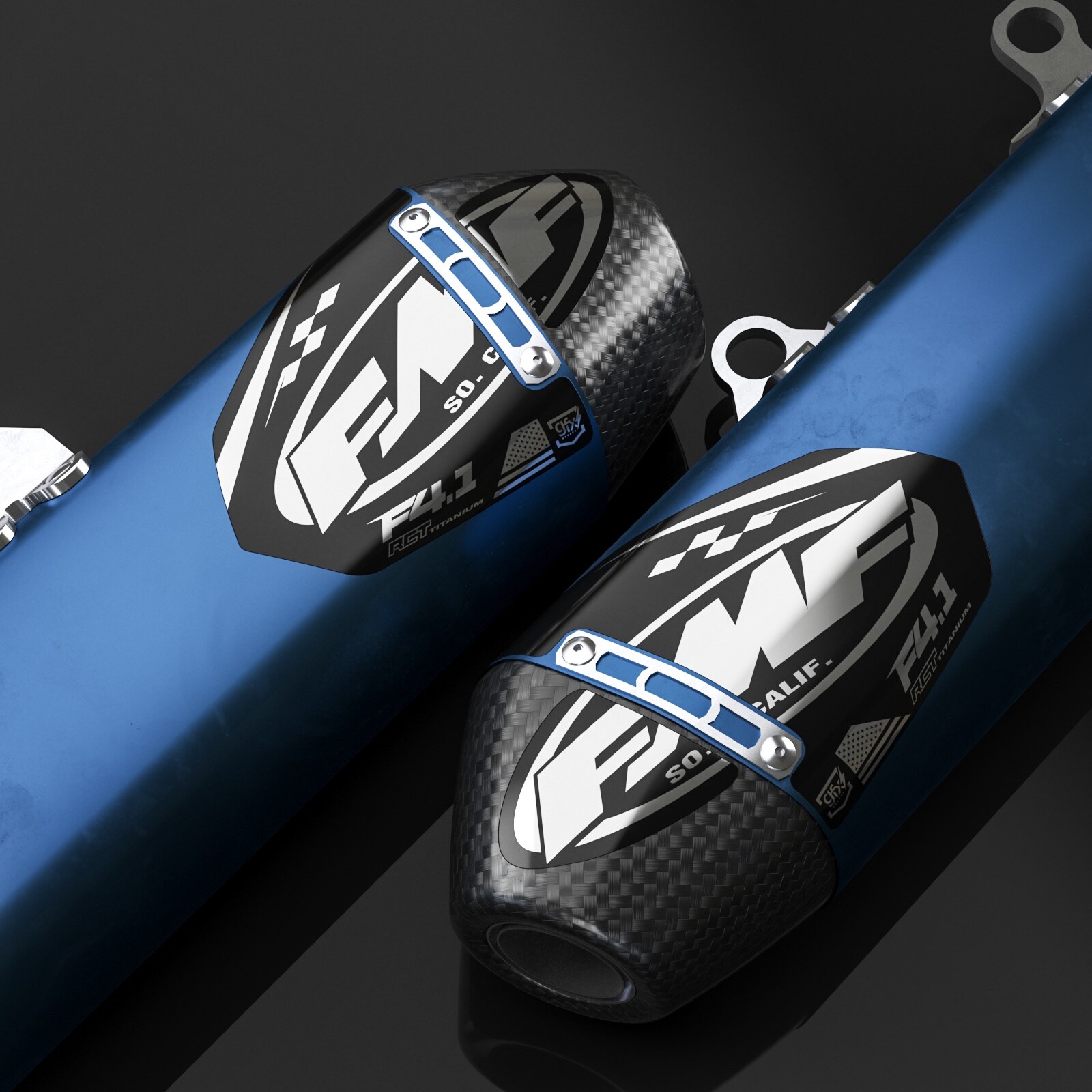 FMF Exhaust Factory 4.1 Decals  (Chrome/Black)  2 PACK