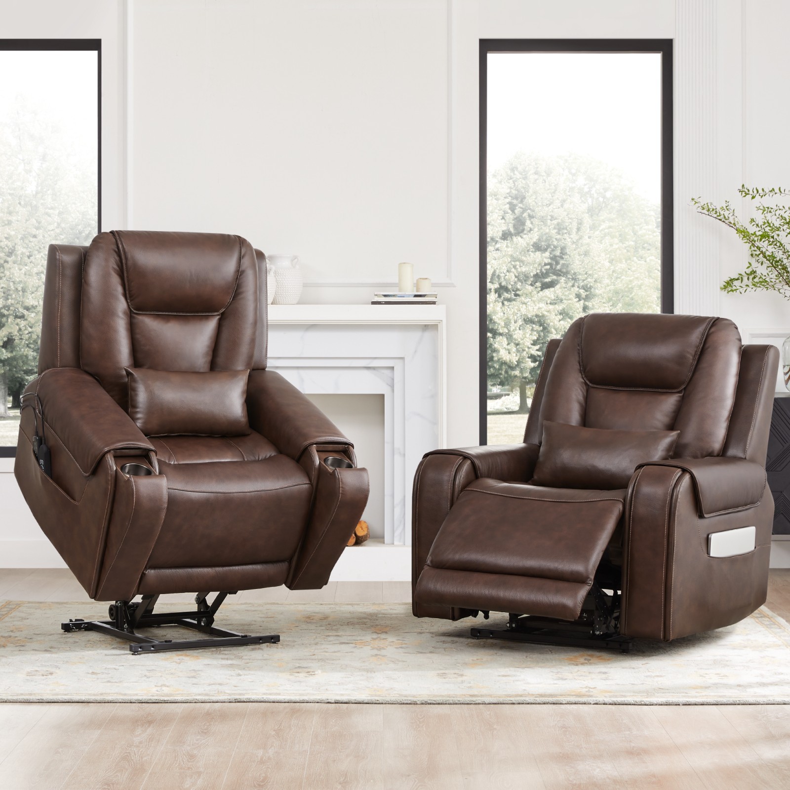 CHITA Large Lay Flat Power Lift Recliner Chair for Elderly with Massage and Heat