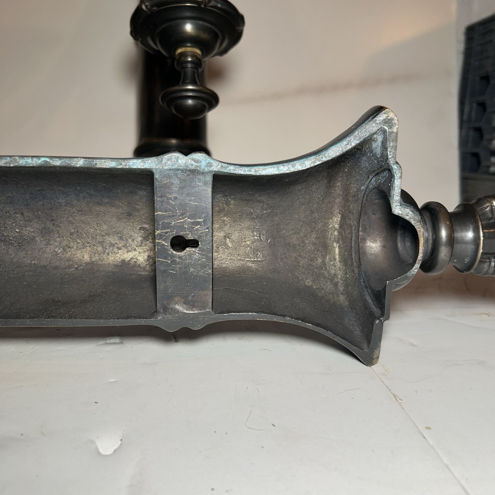 PAIR Vintage Decorative Arts Inc HUGE 31.75” Bronze / Brass Bamboo Wall Sconces