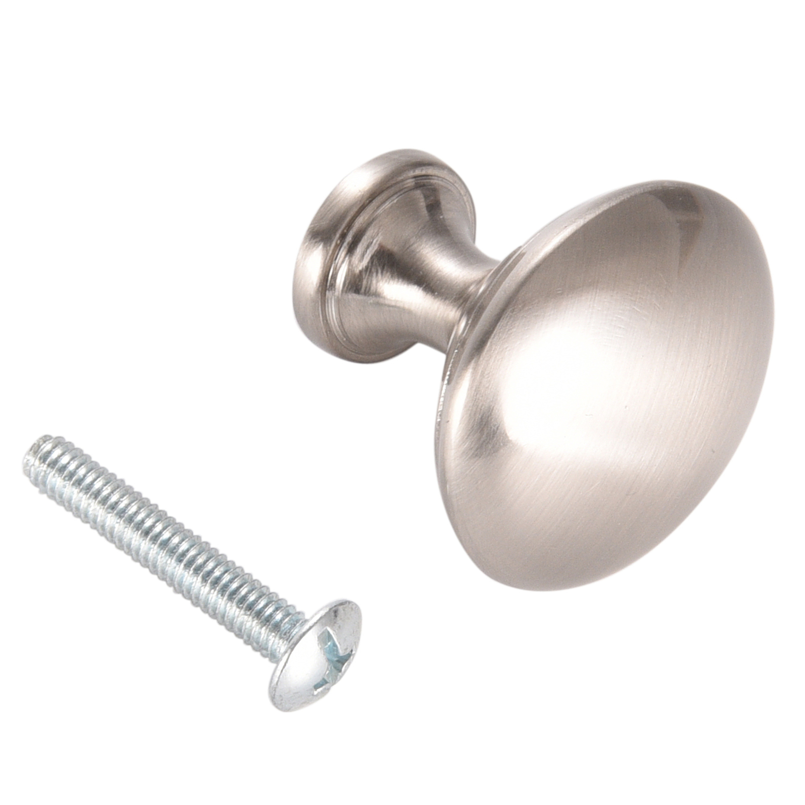 Lot Of 25 Mushroom Kitchen Bath Cabinet Knobs Knob SN NICKEL 1 1/4 61692