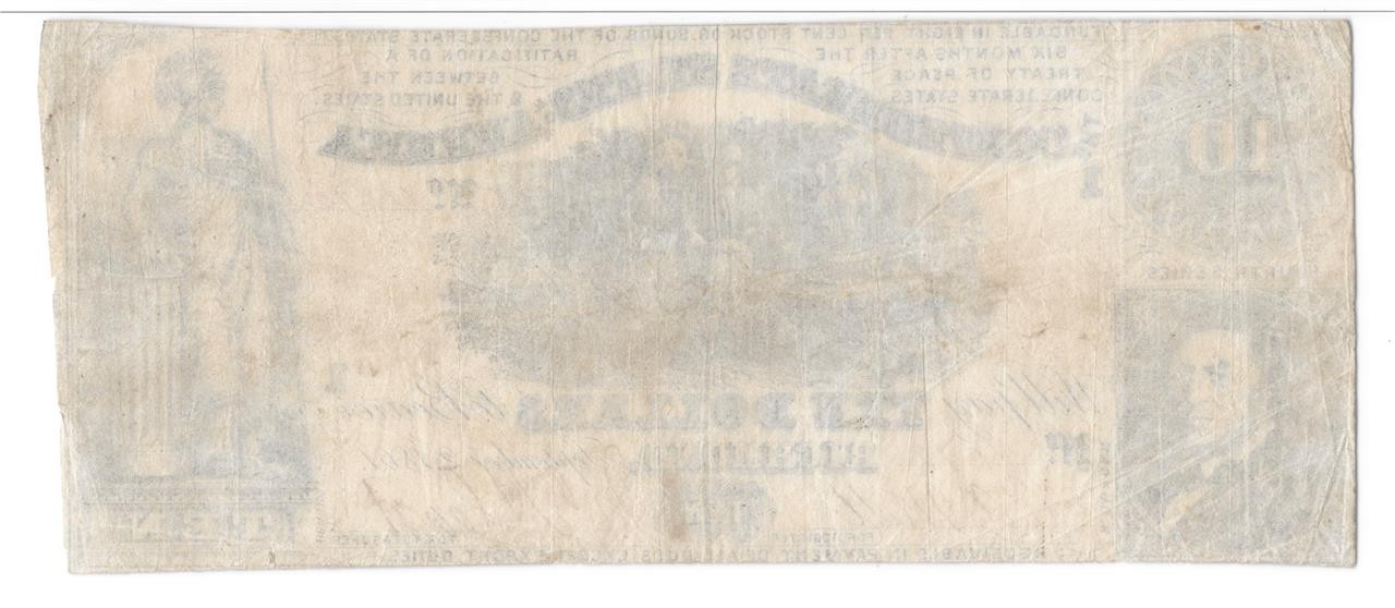 T-30 $10 Confederate States Civil War Money Sweet Potato Dinner Note PMG VF 25