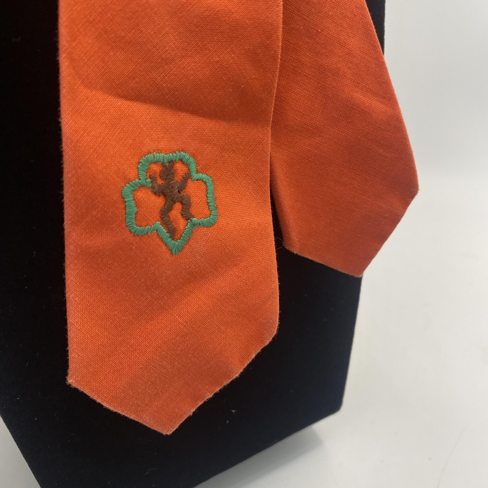 Vintage Girl Scouts Tie One Size Orange Pretied Uniform Brownie Necktie