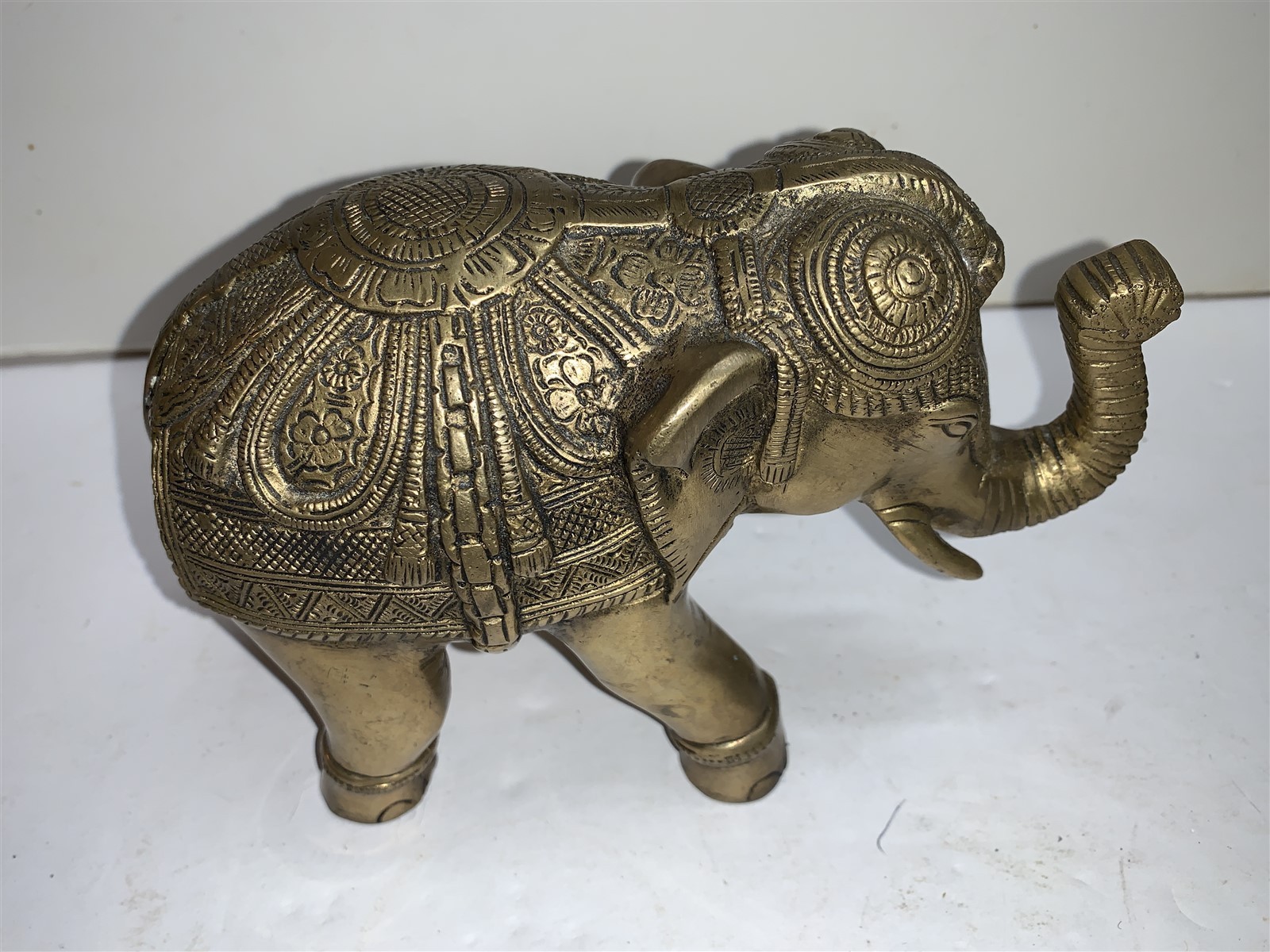 Brass ELEPHANT Figurine Statue Ornate Heavy