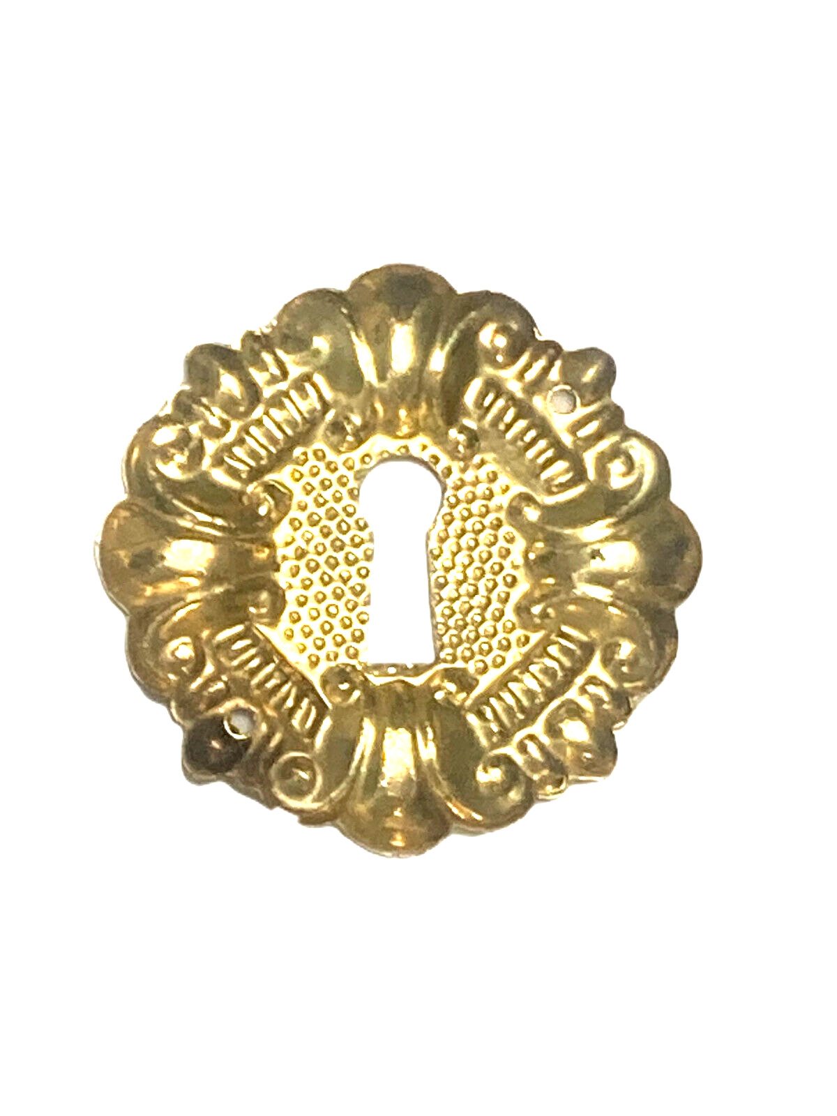 Keyhole Cover Bright Brass For Drawers Doors 1 3/4 In Wide