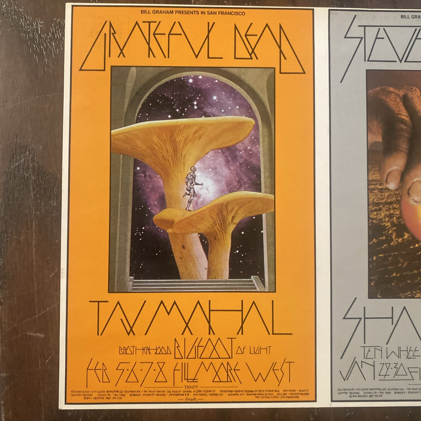 GRATEFUL DEAD STEVE MILLER FILLMORE Double Postcard Singer 1970 BG 214-216