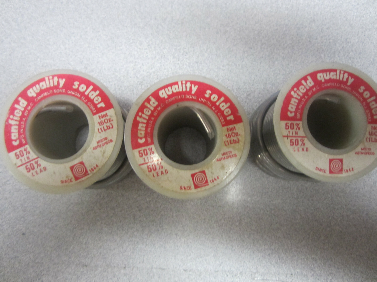 LOT OF 3 ROLLS CANFIELD 50/50 Solder TIN / LEAD FOR STAINED GLASS