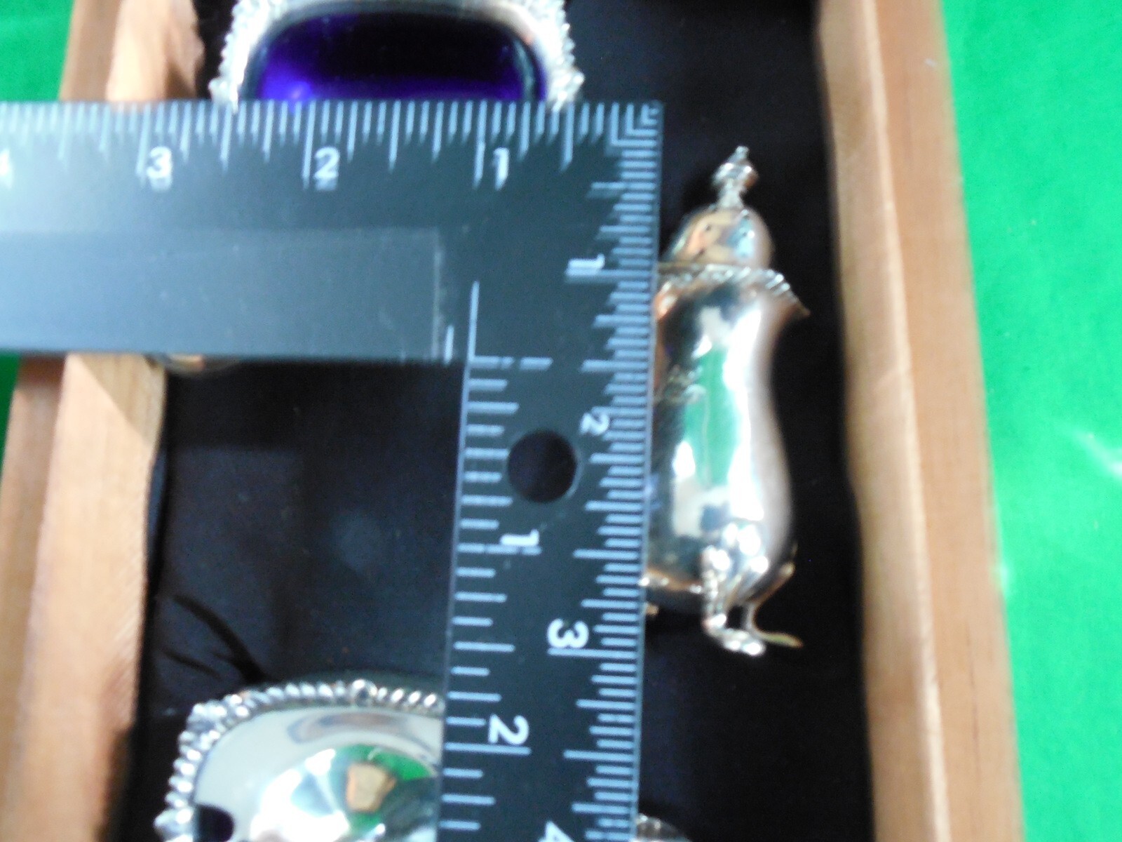 Mappin & Webb Sterling Silver Condiment Set in Cigar Box ~