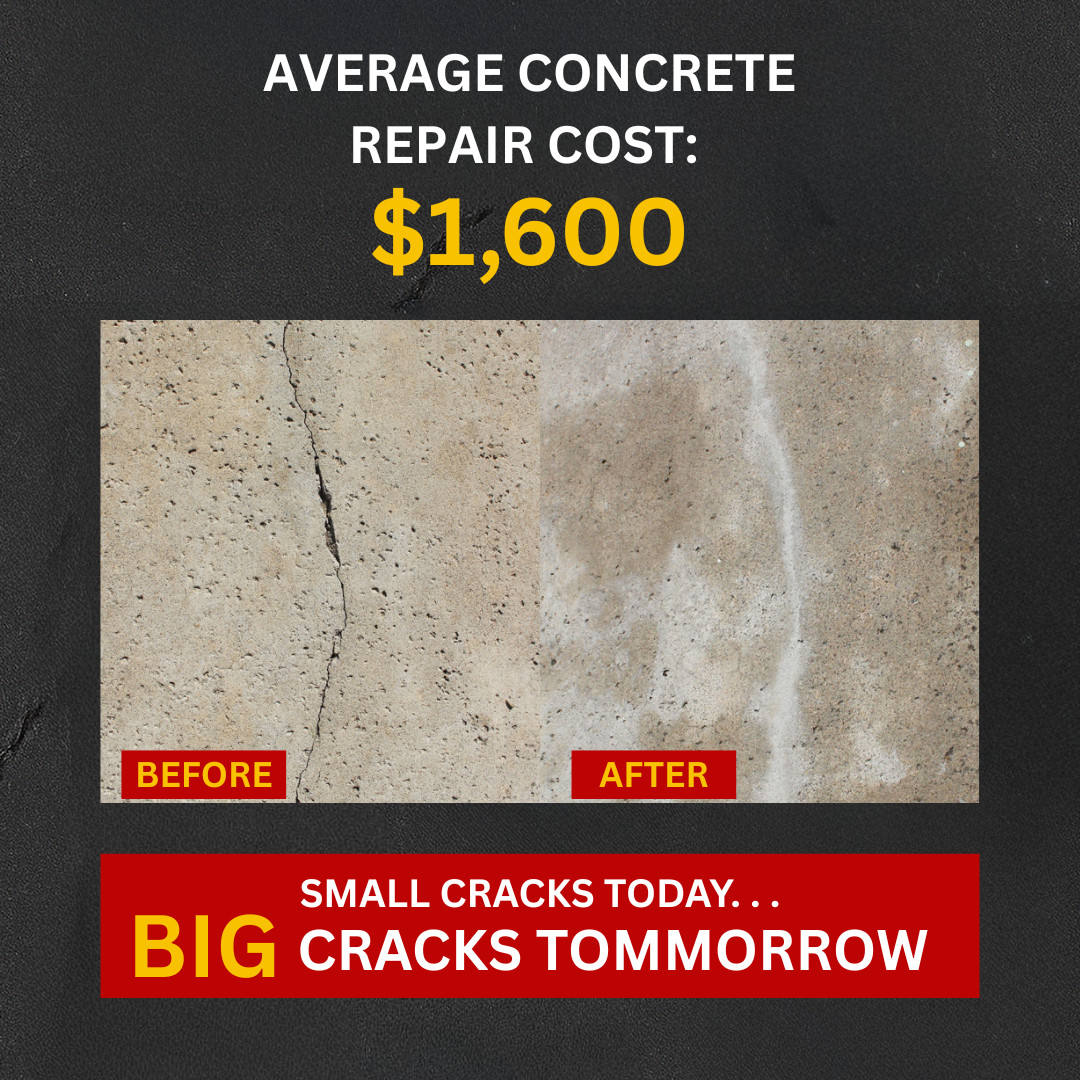 Gray Concrete Magic Crack Filler 2.5LB Bottle, Fill Cracks in Concrete Easily