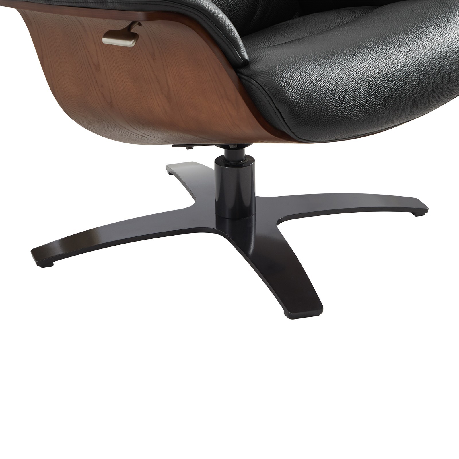 CHITA Genuine Leather Reclining SwivelChair with Adjustable Headrest and Ottoman
