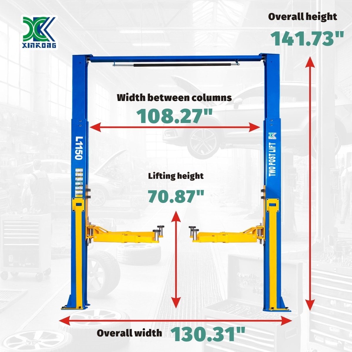 XK L1150 2 Post Lift 11500lbs 3 Stage Front Arm Auto Car Truck Hoist Lift 220v