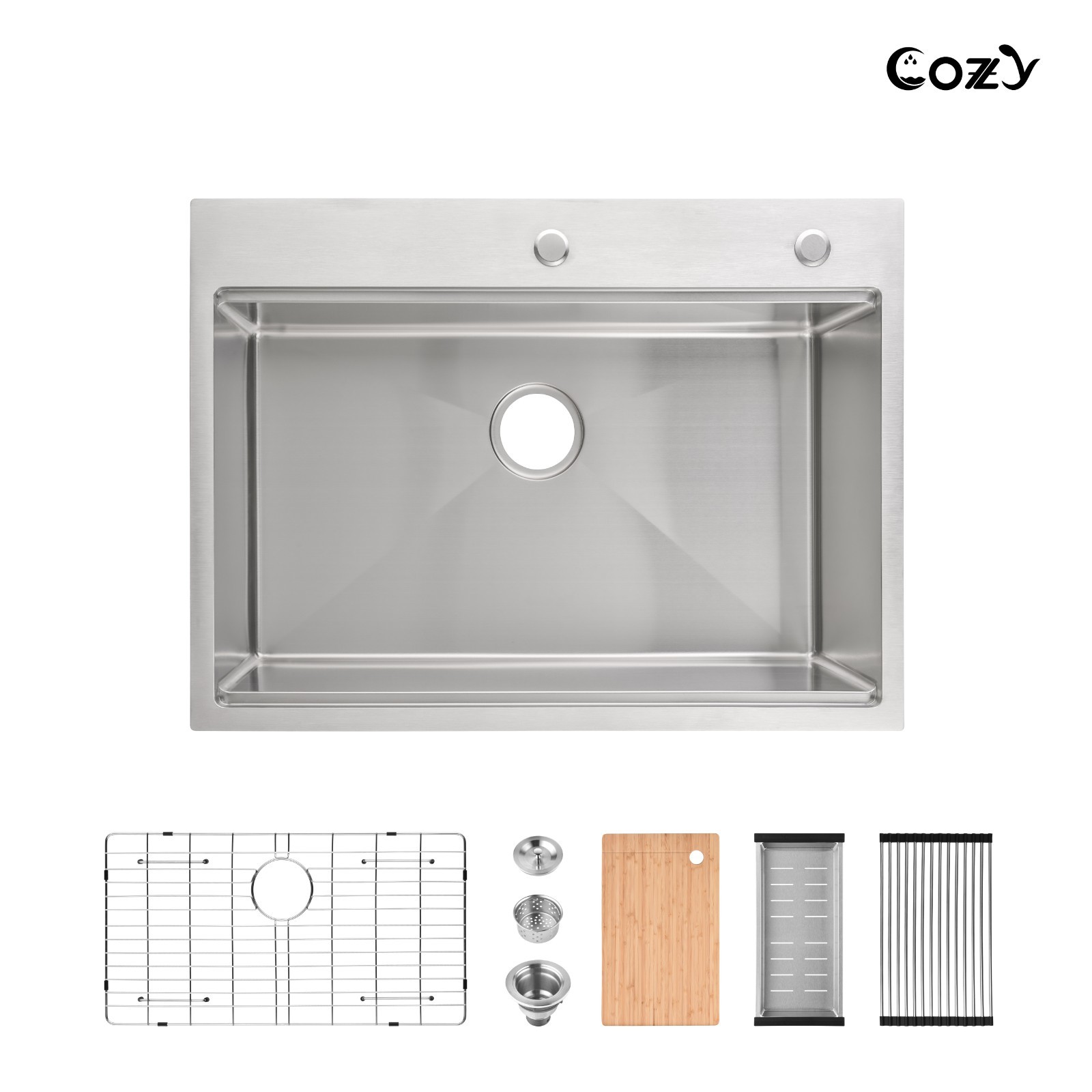 Cozy n Bath 30x22 inch overmount kitchen sink with accessors and drain