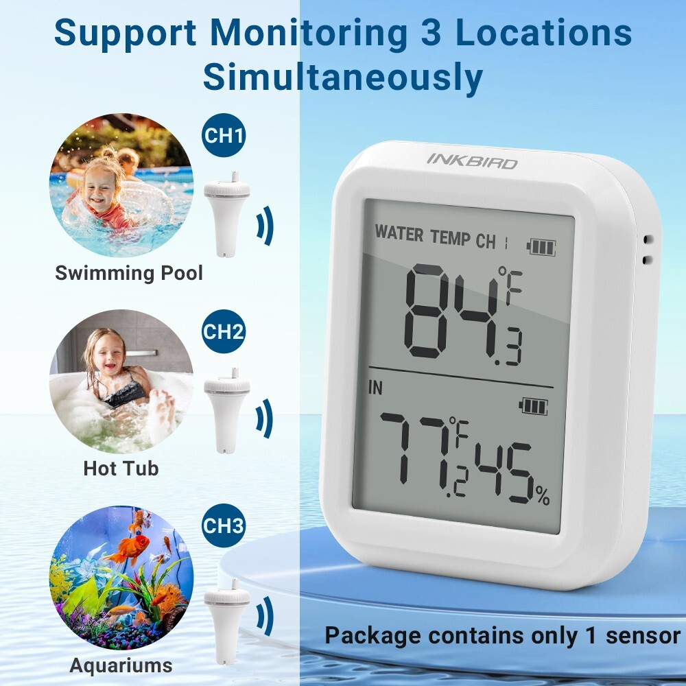 Wireless Pool Thermometer Spa Temperature Gauge Tester Swimming Pond Waterproof