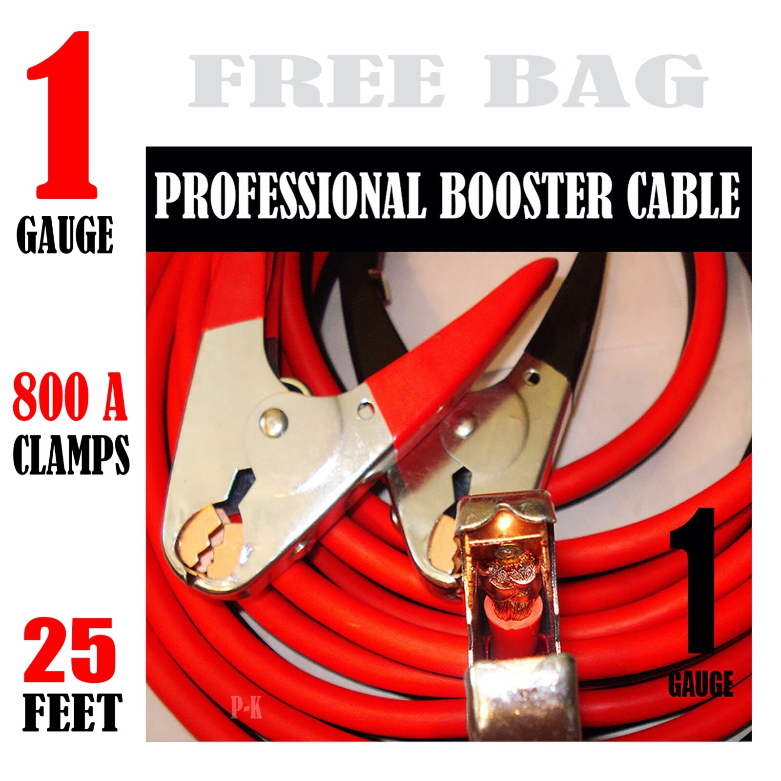 REAL Booster Cables 1 Gauge Jumper CABLE KIT 25FT For Car Truck Van