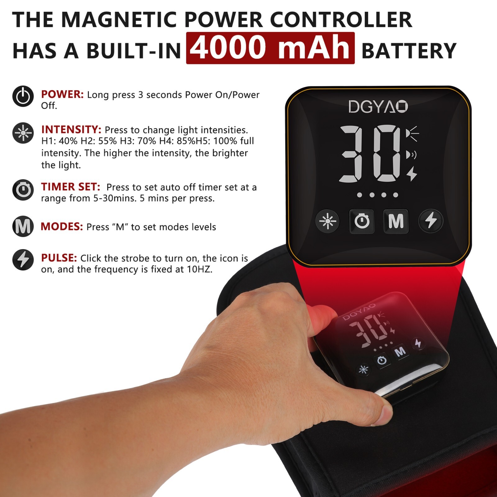 850nm Infrared Red Light Therapy Glove For Hand Pain Relief Cordless Mitten