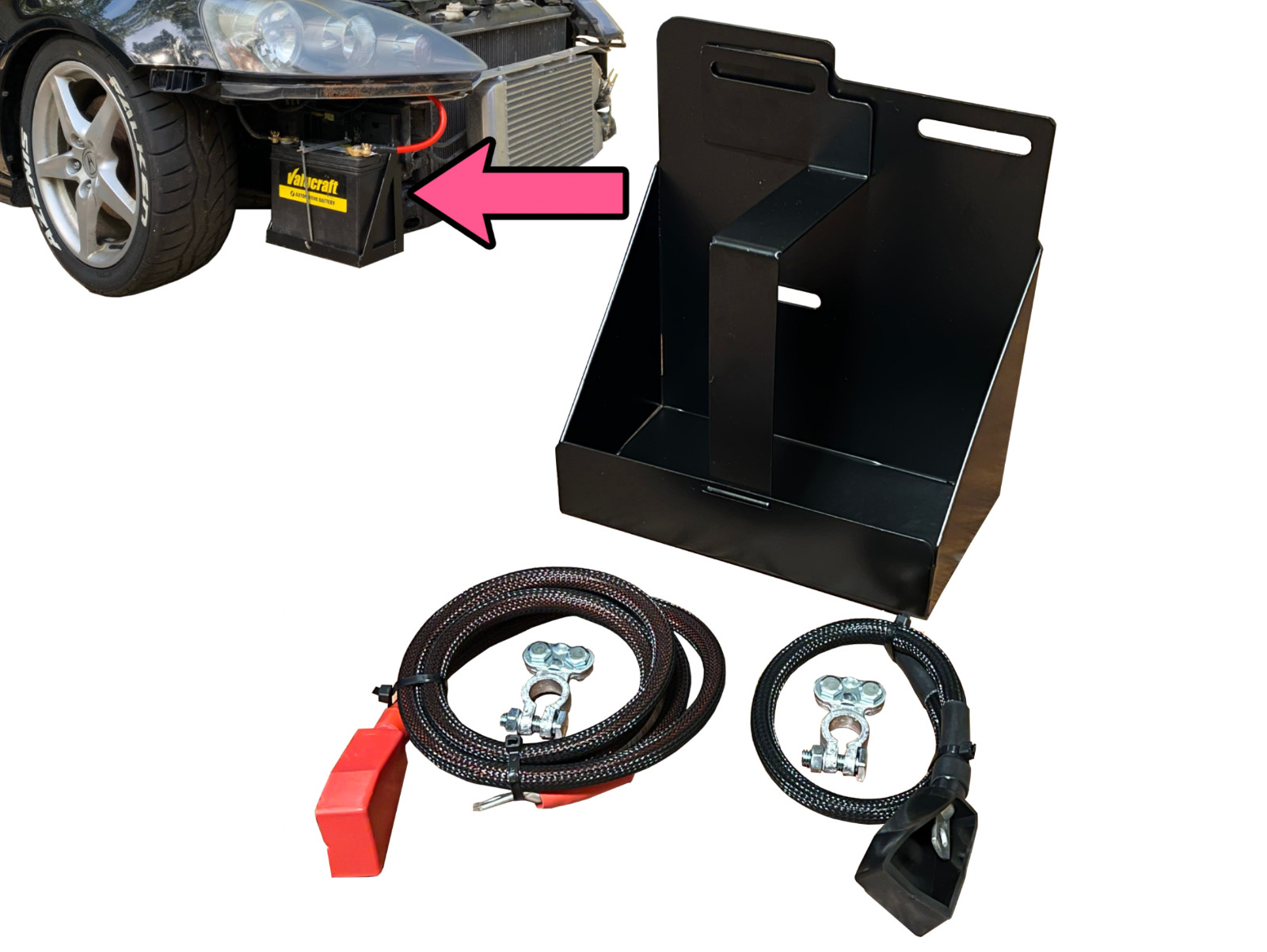 Acura DC5 RSX Battery Tuck Relocation Kit Front Passenger Bumper 02-06 Nisda USA