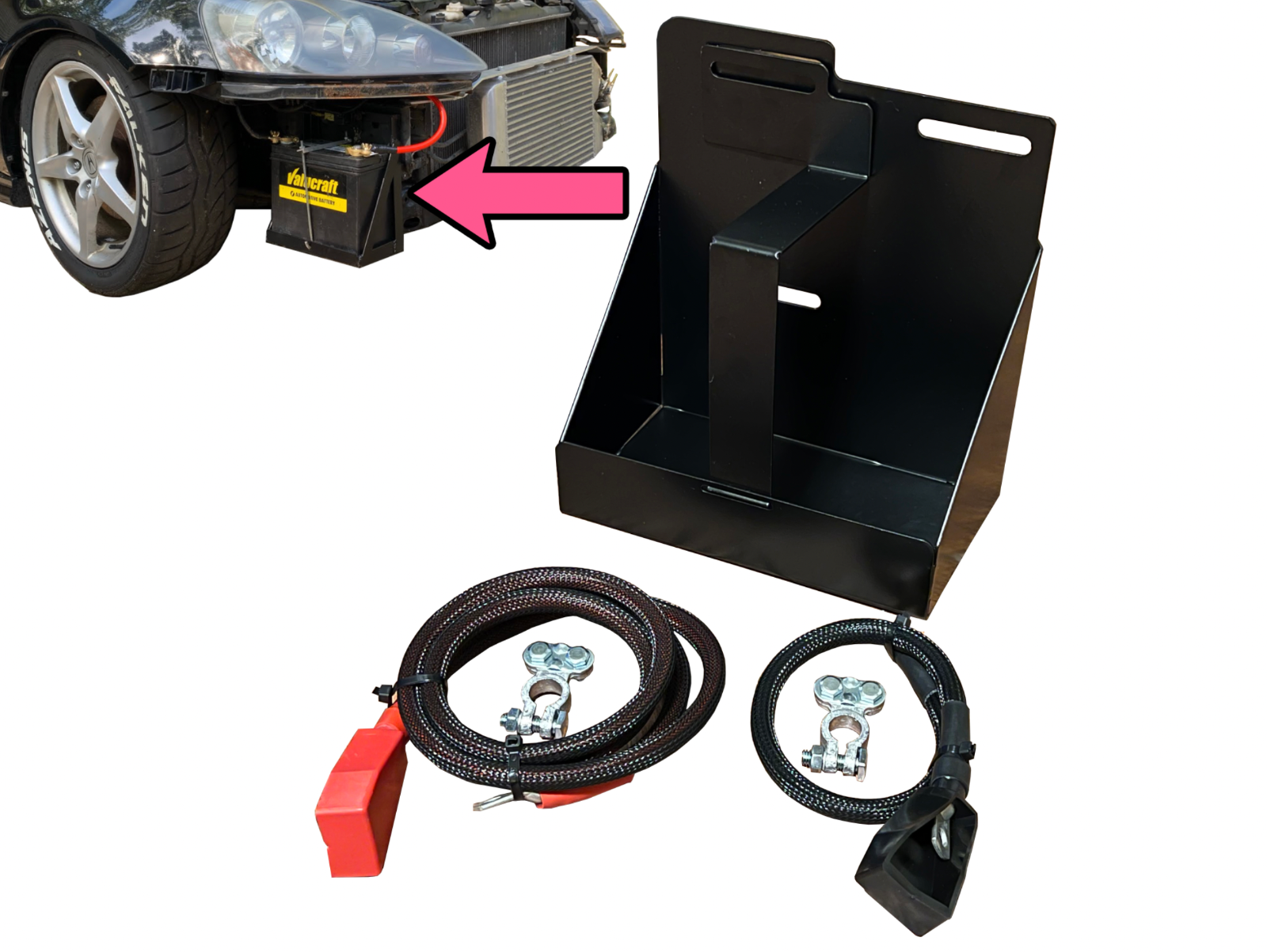 Acura DC5 RSX Battery Tuck Relocation Kit Front Passenger Bumper 02-06 Nisda USA