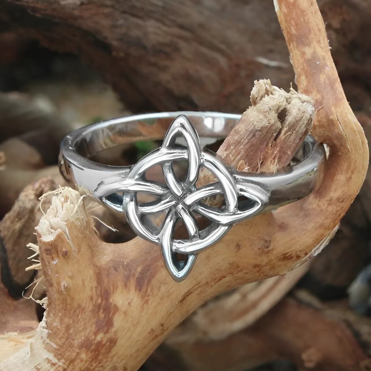 Sterling Silver Witches Knot Ring (4-15+Half Sizes) Celtic Wiccan Witch Jewelry