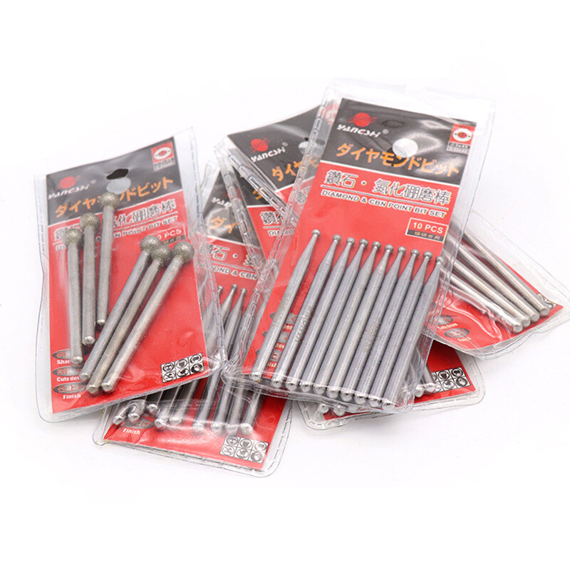 Ball Diamond 1.5mm - 6mm Grinding Burr Point Engraving Bits for Dremel Rotary