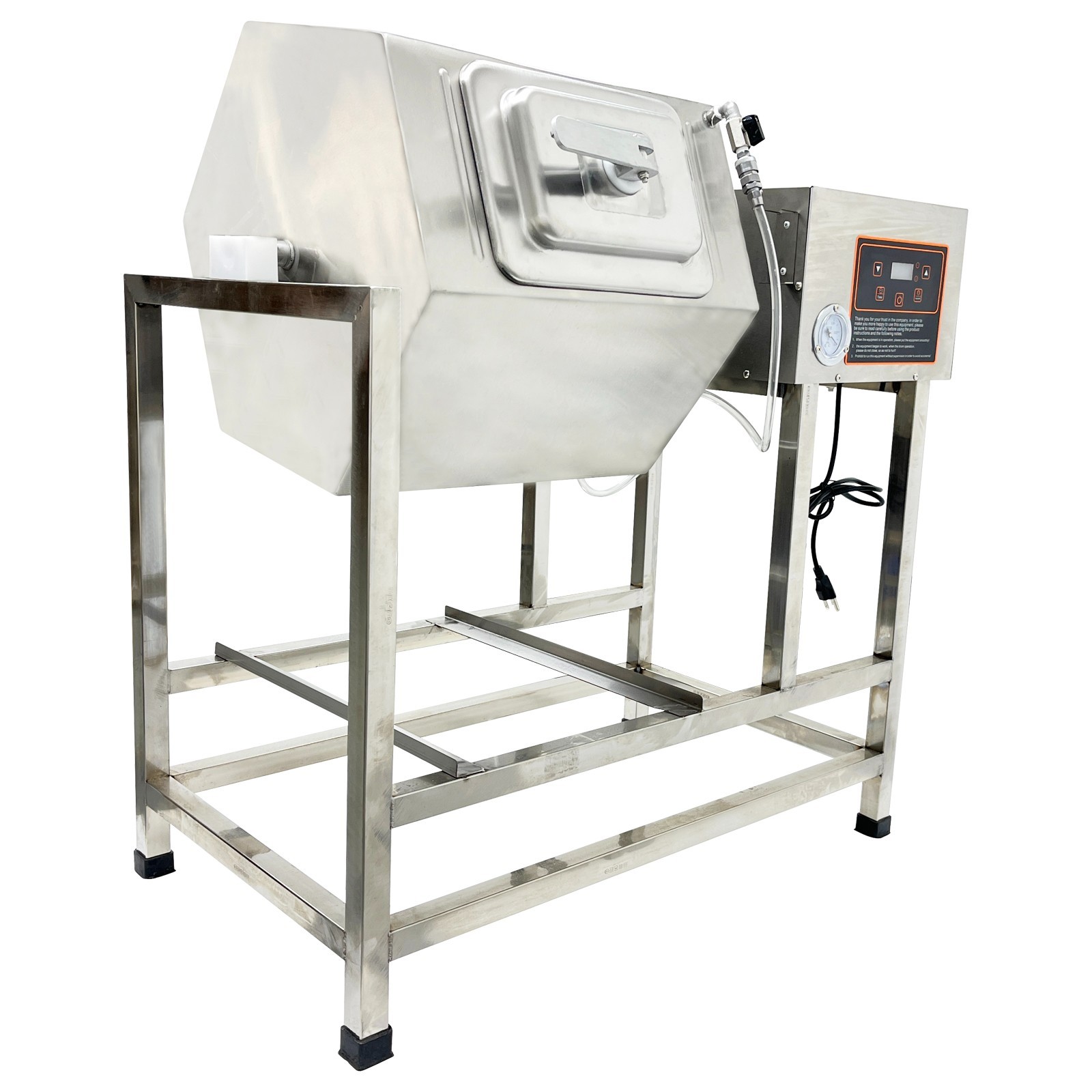 110V Fully Automatic Vacuum Pump Meat Tumbler Marinator Hexagonal 104 lbs/90L
