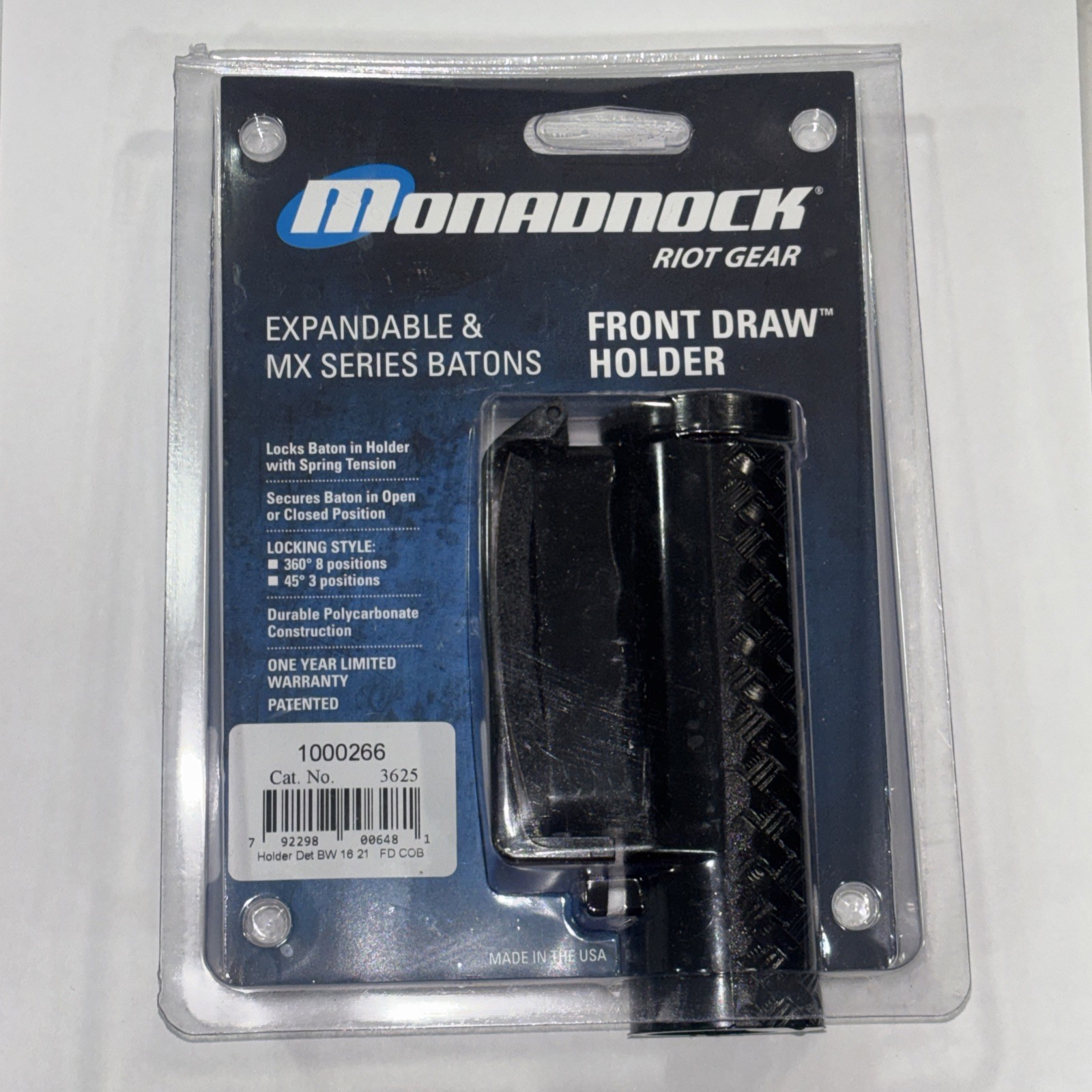 Monadnock Riot Gear Front Draw Holder Expandable MX Baton Basket Weave USA NEW