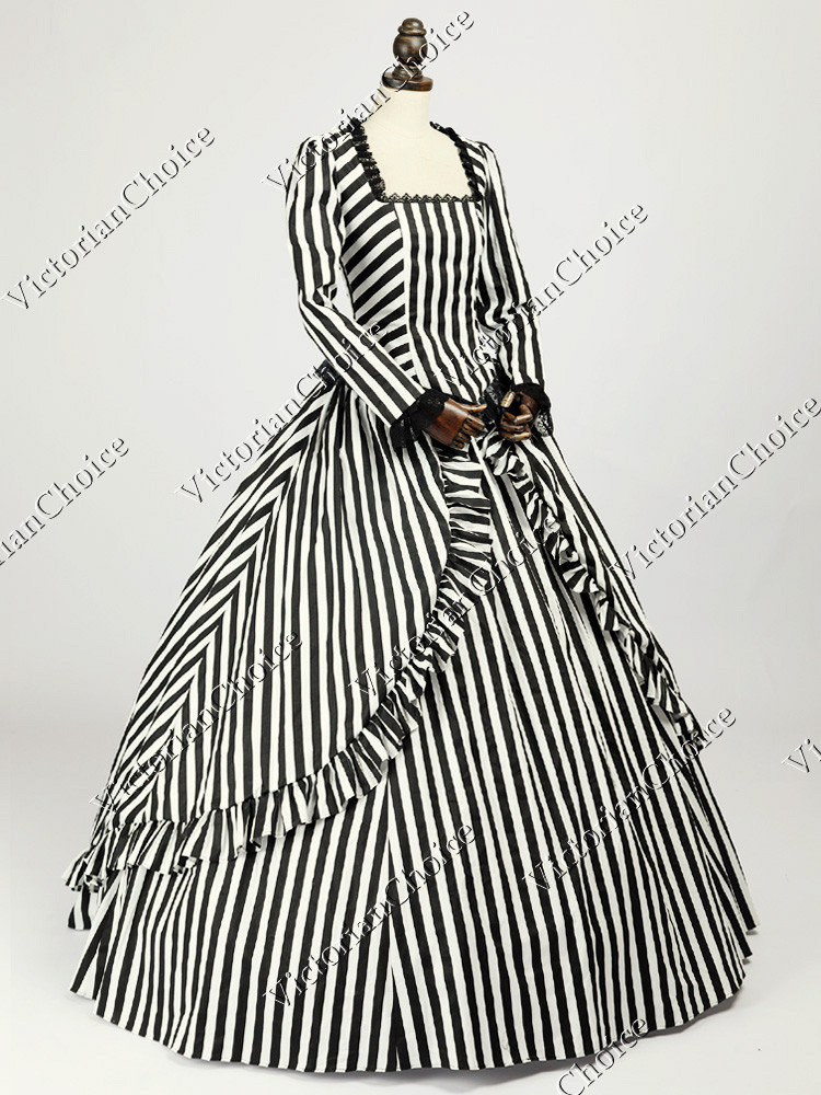 Victorian Beetlejuice Dress Sleepy Hollow Katrina Women Halloween Costume 321