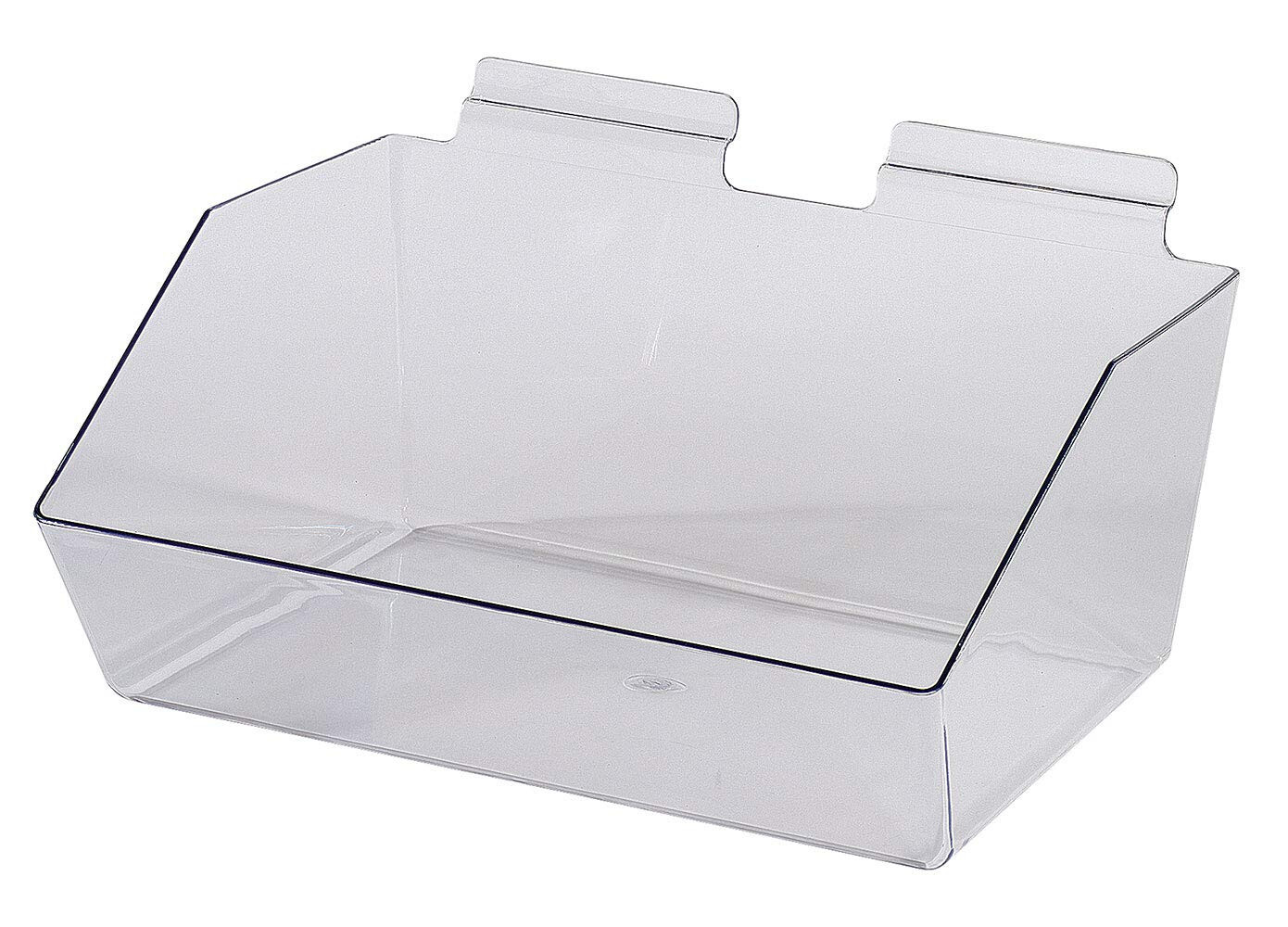 10 Slatwall Bins Dump Acrylic Clear 12” x 9 ½” x 5 ½” Slat Wall Retail