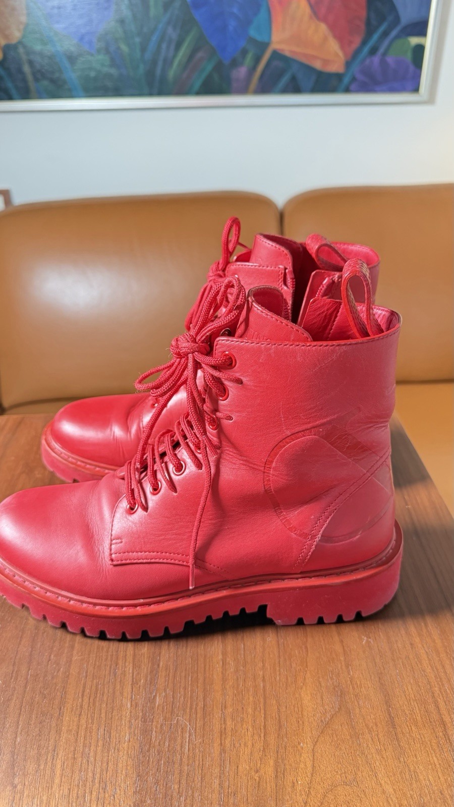 Red Valentino Women's Combat Boots EU 38.5 Pre-Owned Good Condition