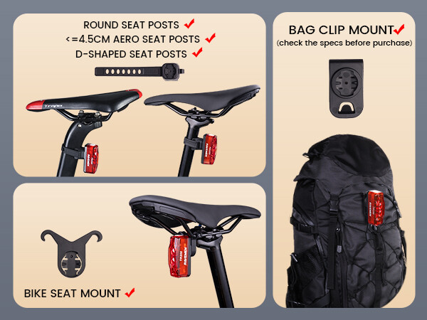 RAVEMEN TR250 Bike Light Bicycle Tail Light Brake Sensor Auto On-Off With ABM07