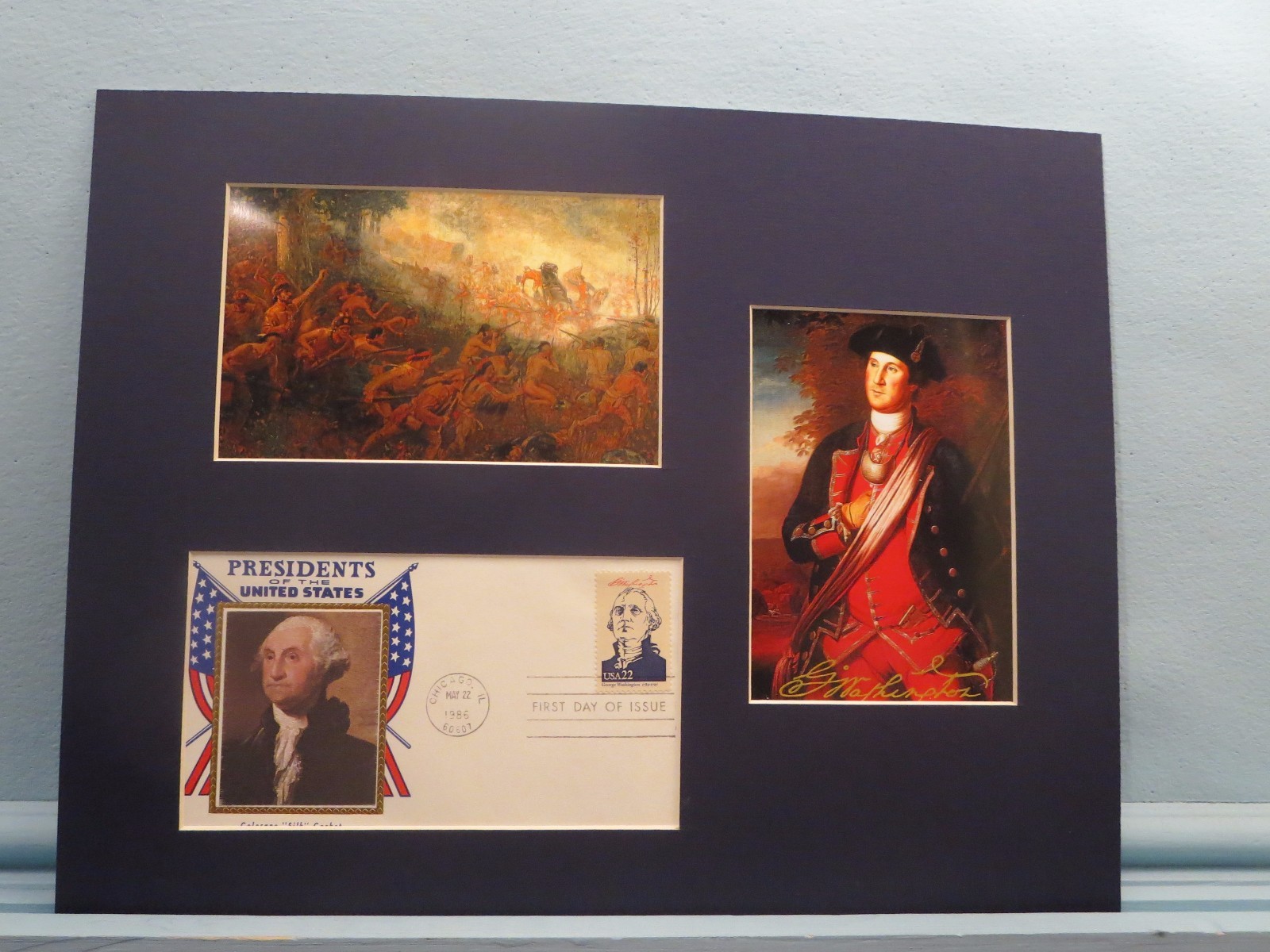 General Braddock defeated at Fort Duquesne & George Washington First day Cover