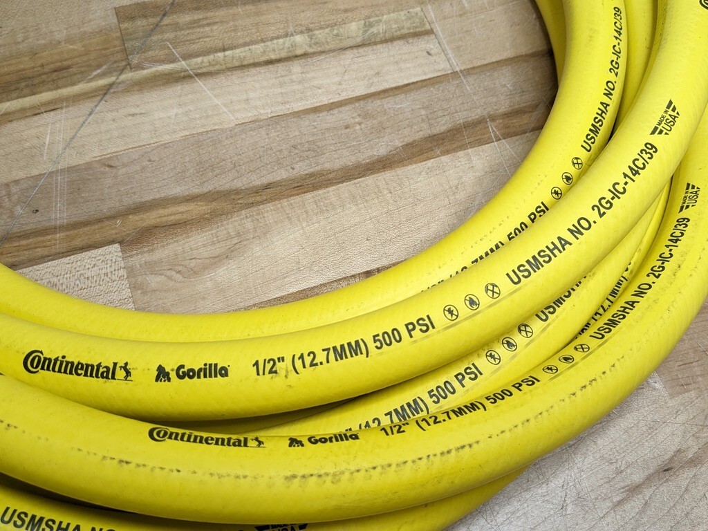 Continental 25 Ft. Gorilla Oil Resistant Multipurpose Air Hose 1/2" ID 500 PSI