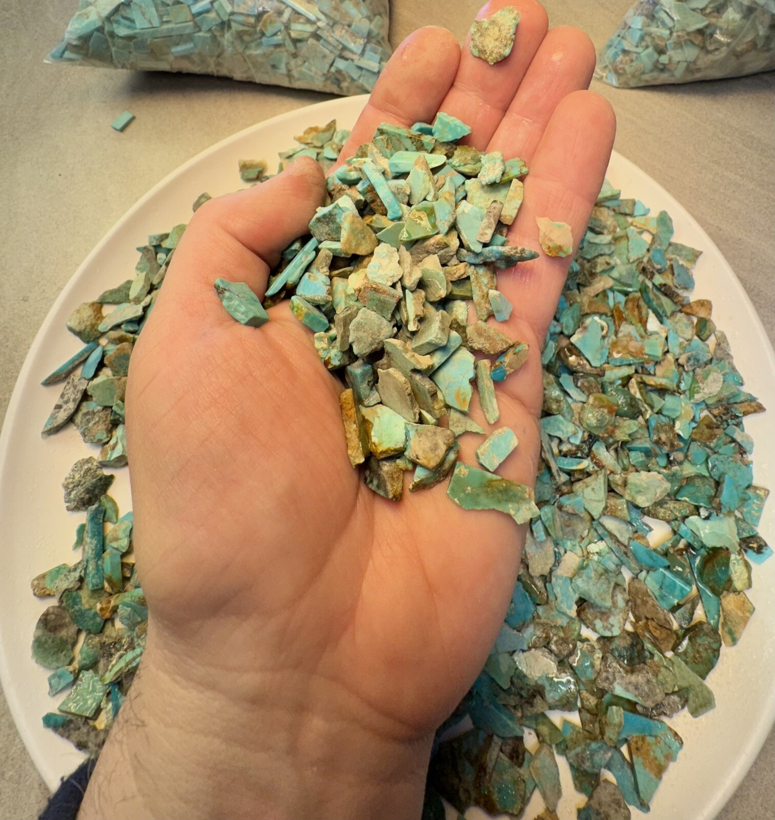 1 LB of Turquoise! Bell Trading Post Small Corinthian Slabs!🔥Chiplets!