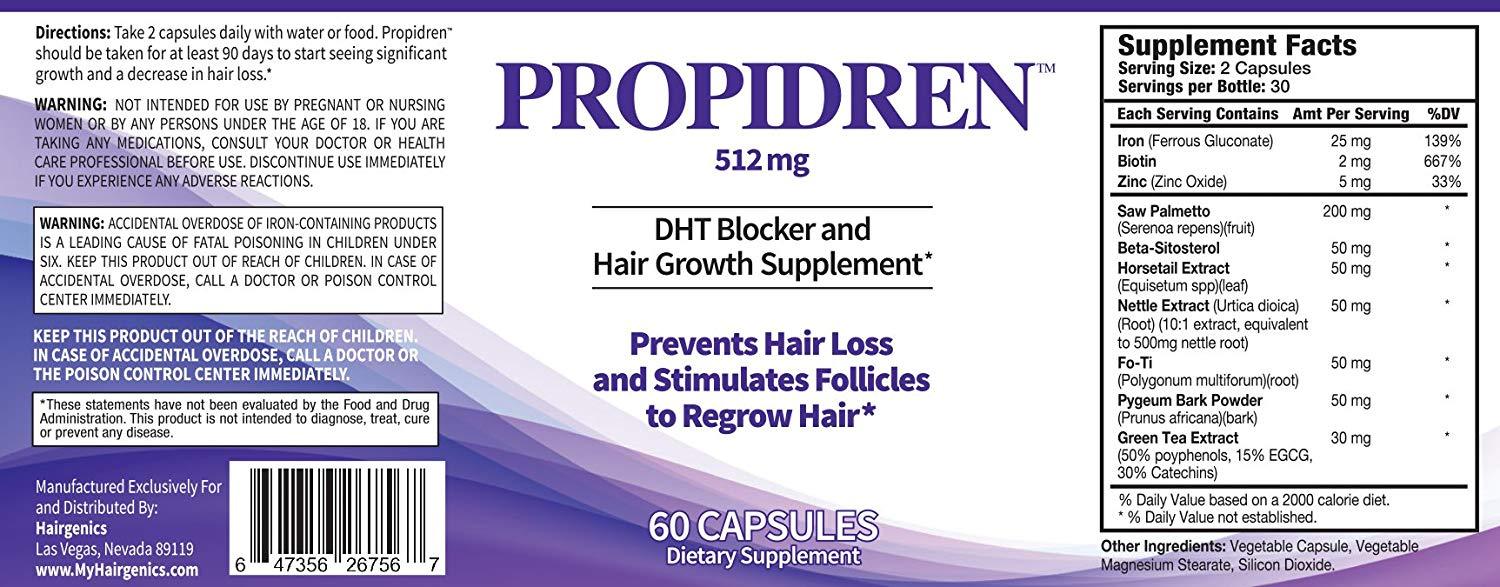 Propidren by HairGenics - DHT Blocker with Saw Palmetto To Prevent Hair Loss