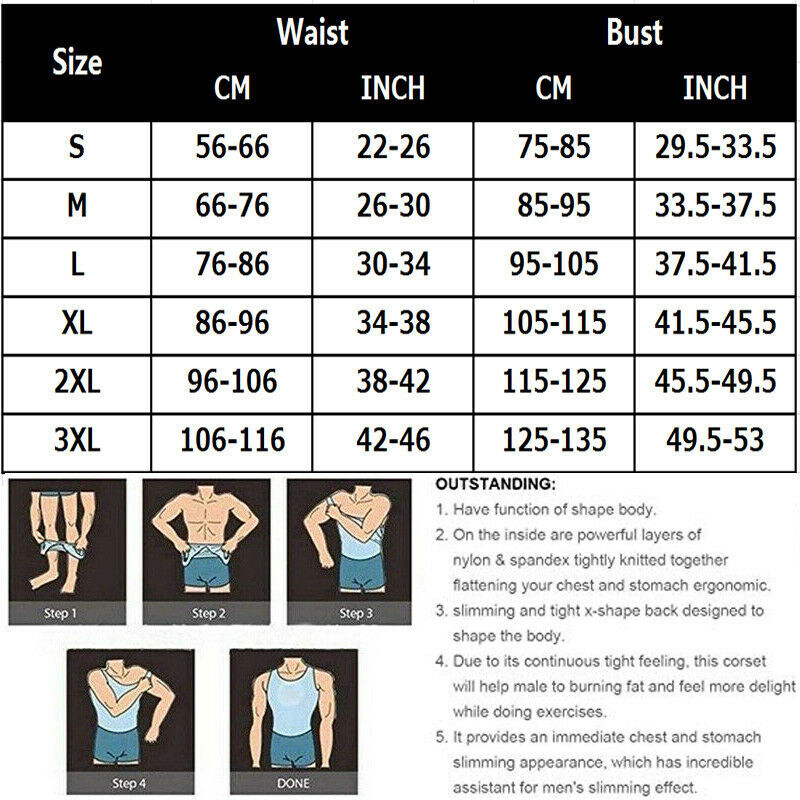CGTFY Gynecomastia Compression Tank Top Men Athletic Tummy Control Shapewear US