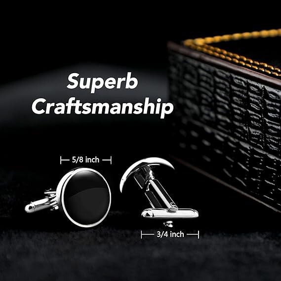 Elegant Cufflink, Jewelry Stainless Steel Classic Tuxedo Shirt Cuff Link-Black