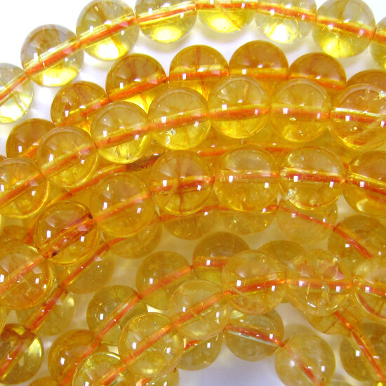 Yellow Citrine Round Beads Gemstone 15" Strand 4mm 6mm 8mm 10mm 12mm