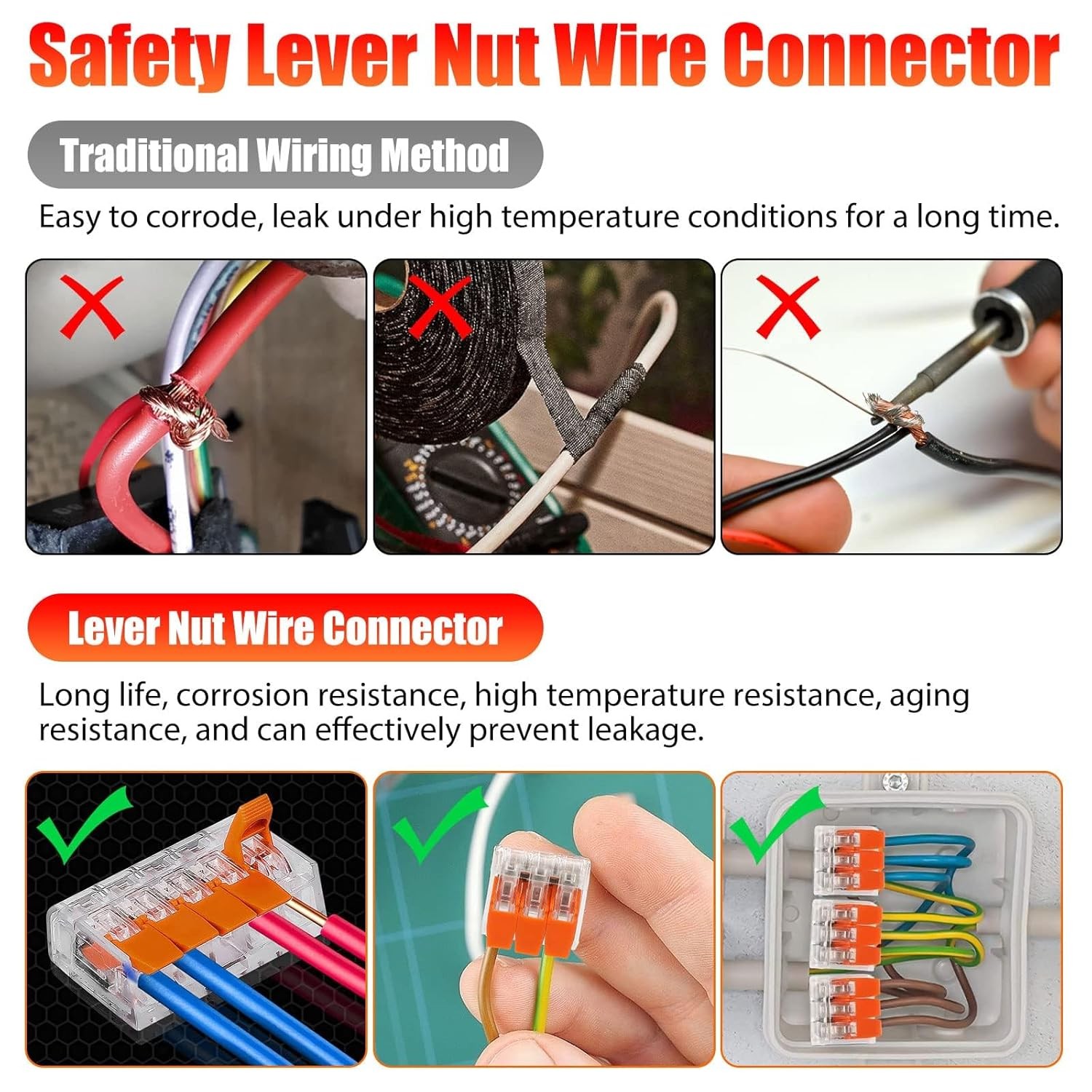 90Pcs For Wago 221 Lever Nuts Compact Splicing Wire Connectors - 2/3/5 Terminal