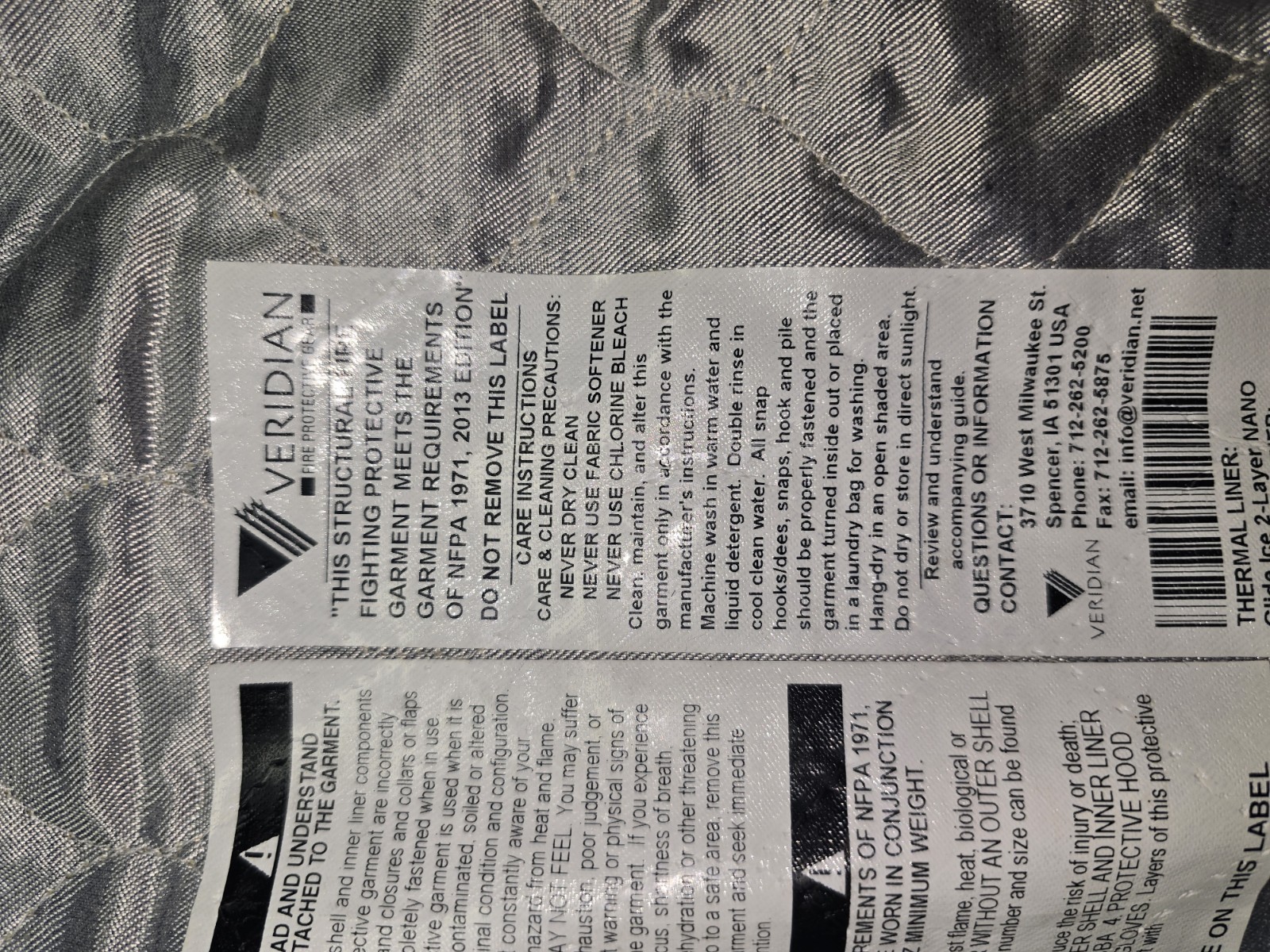 Veridian Firefighter Turnout Coat 46L Large Long NFPA Bunker Gear Fire Jacket