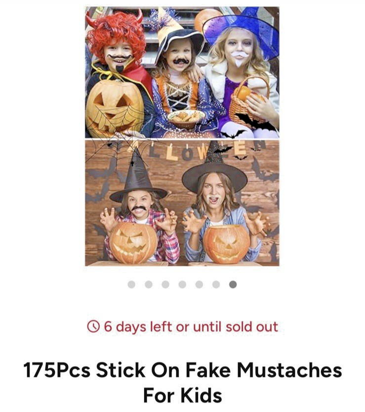 175 PIECES STICK ON FAKE MUSTACHES FOR ANY OCCASION BRAND NEW