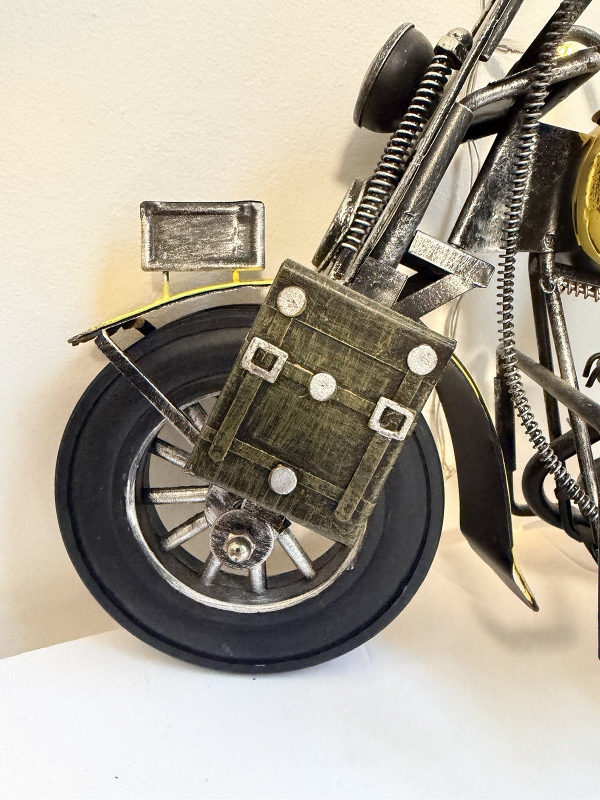 Vintage Style Metal Motorcycle Sculpture Retro Industrial Home Decor