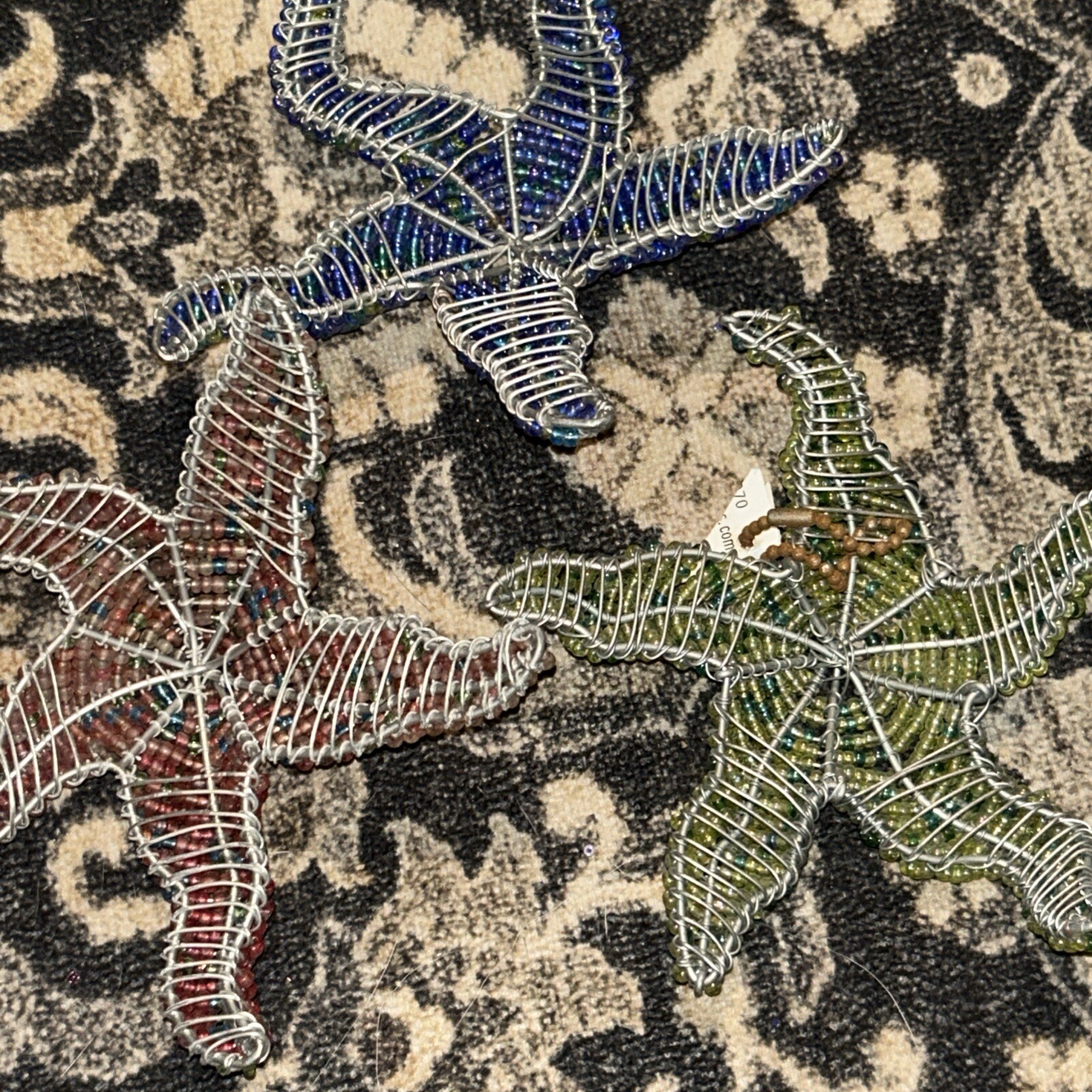 3 Vintage Grass Roots Beadworx - 5” Beaded Starfish-Excellent Condition