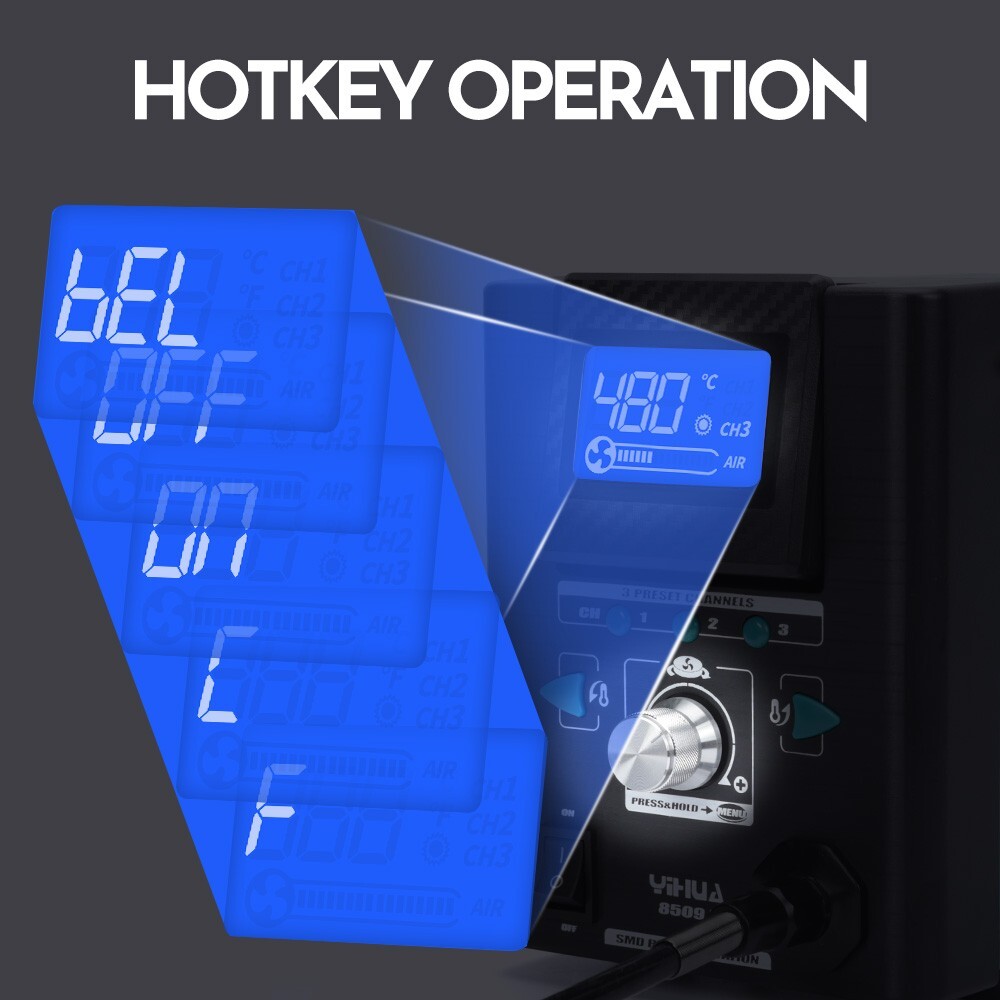 YIHUA 8509-I Precision Hot Air Rework Station Hot Air Gun Digital Display BGA
