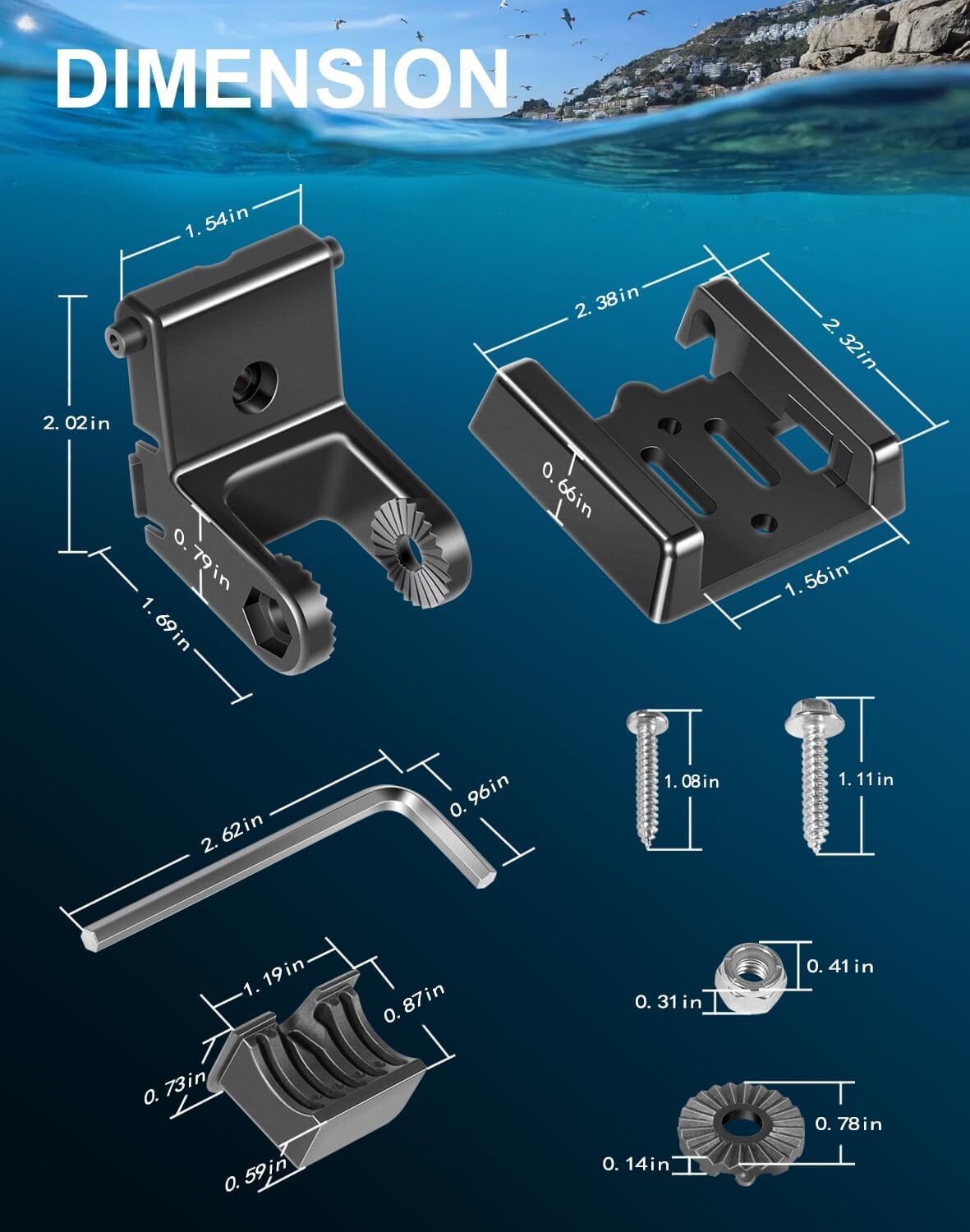 For Humminbird 740093-1 Transducer Mount MHX XNT Hardware Transom Mount Bracket