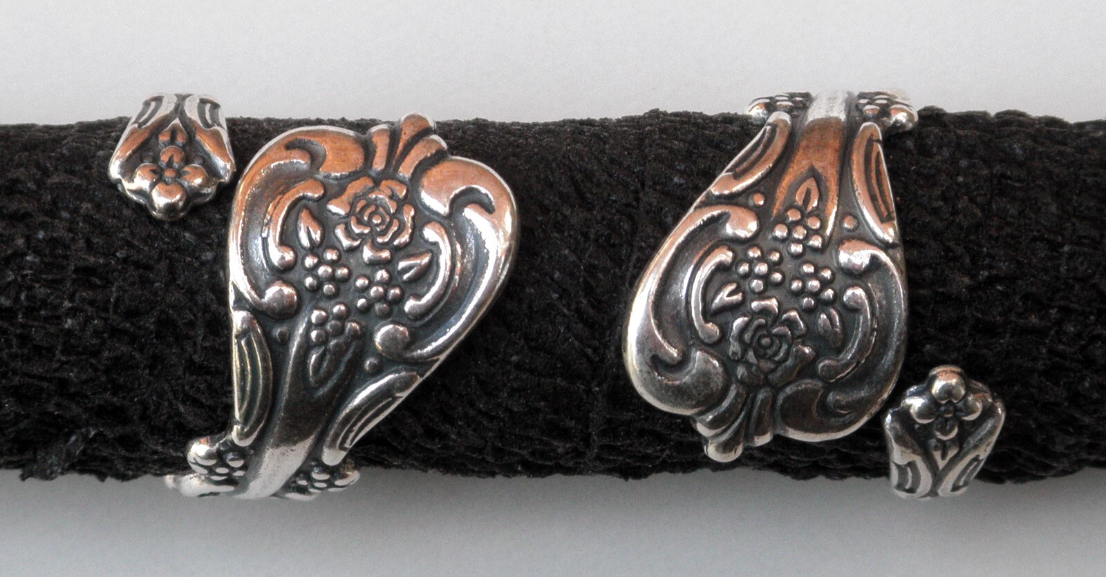 #4219 ANTIQUED STERLING SILVER PLATED ADJUSTABLE SPOON RING