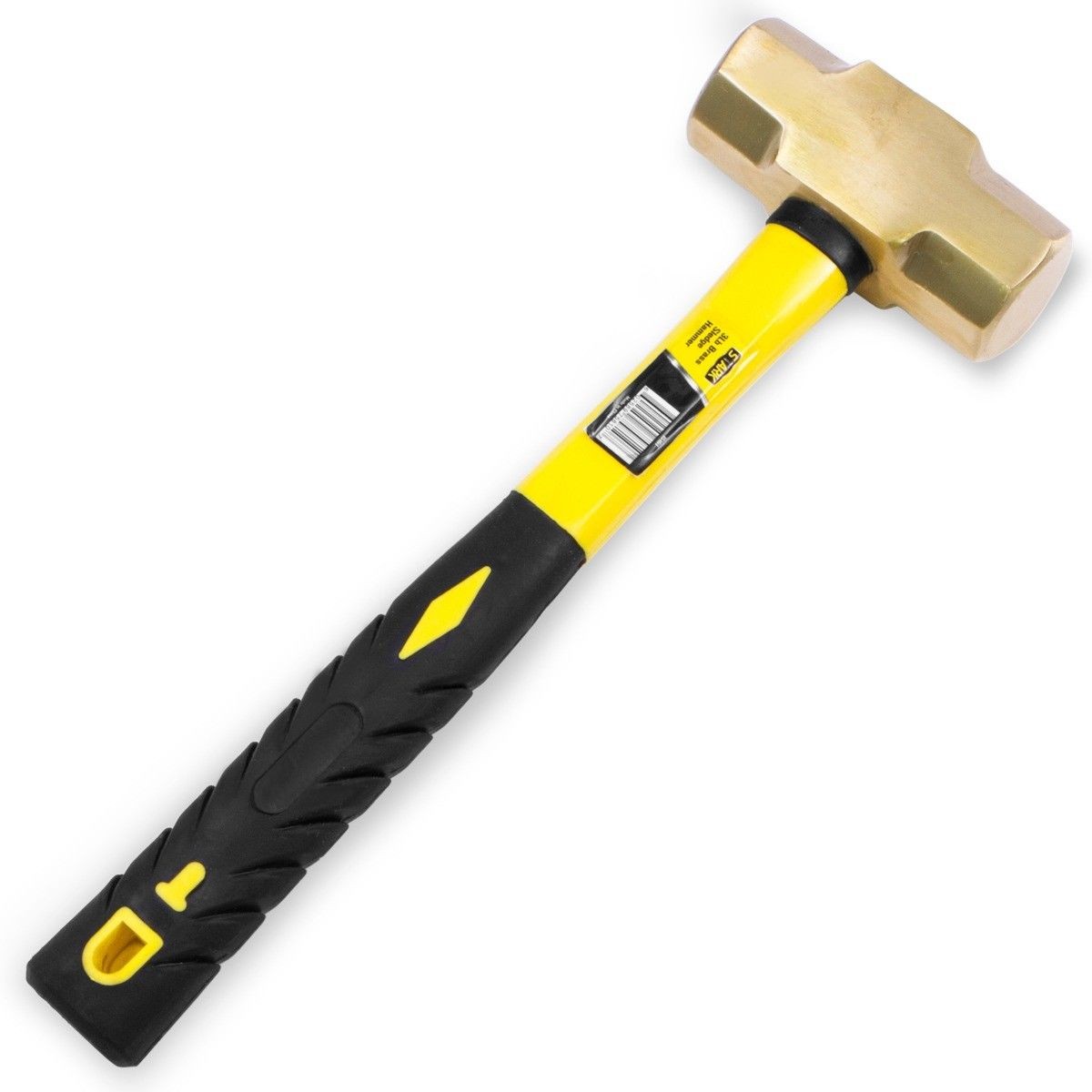 Stark USA 3lbs Forged Steel Solid Brass Sledge Hammer Non Sparking Fiberglass