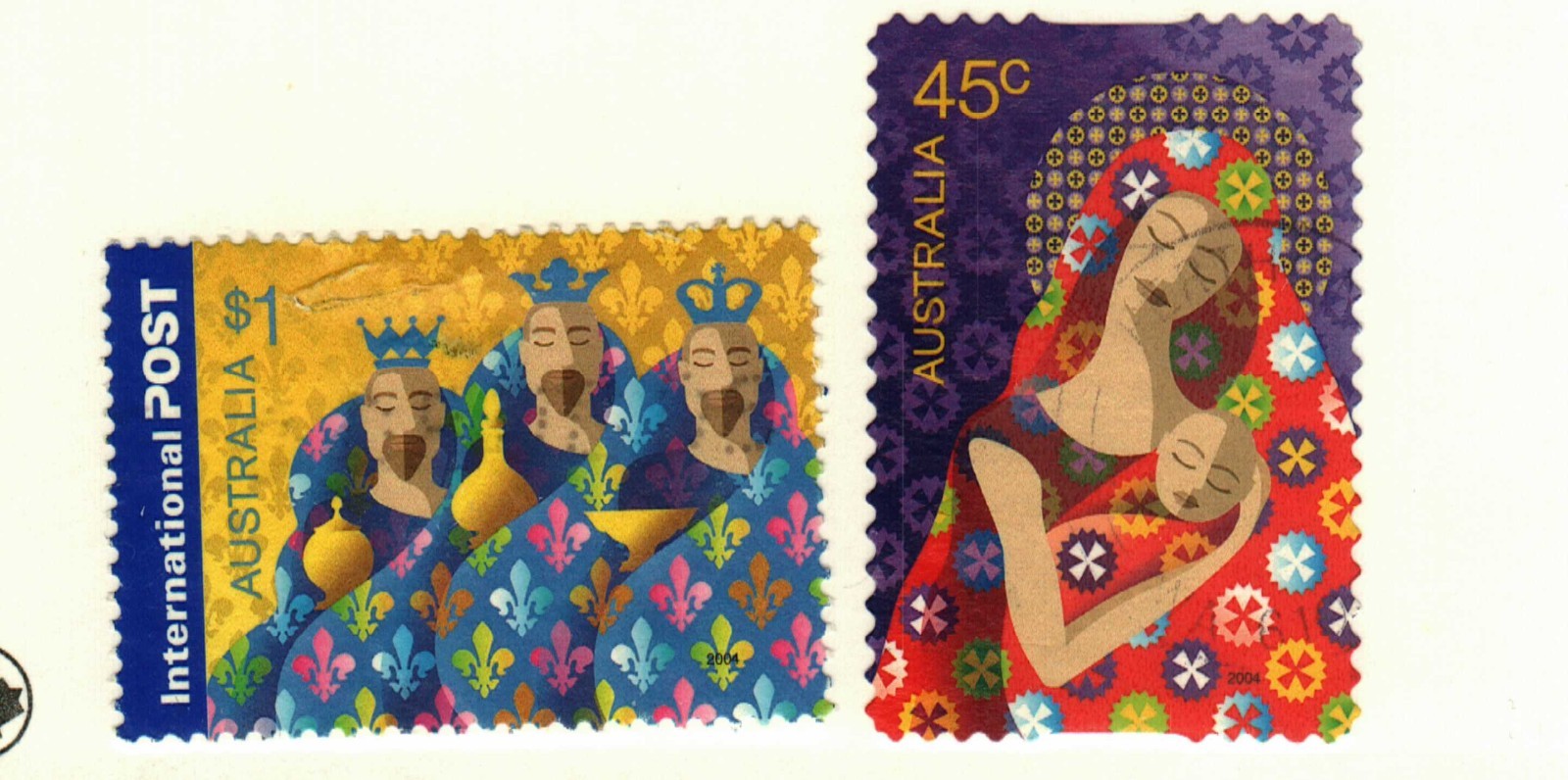 Australia #2318-9 used Christmas 3 kings, Madonna & Child