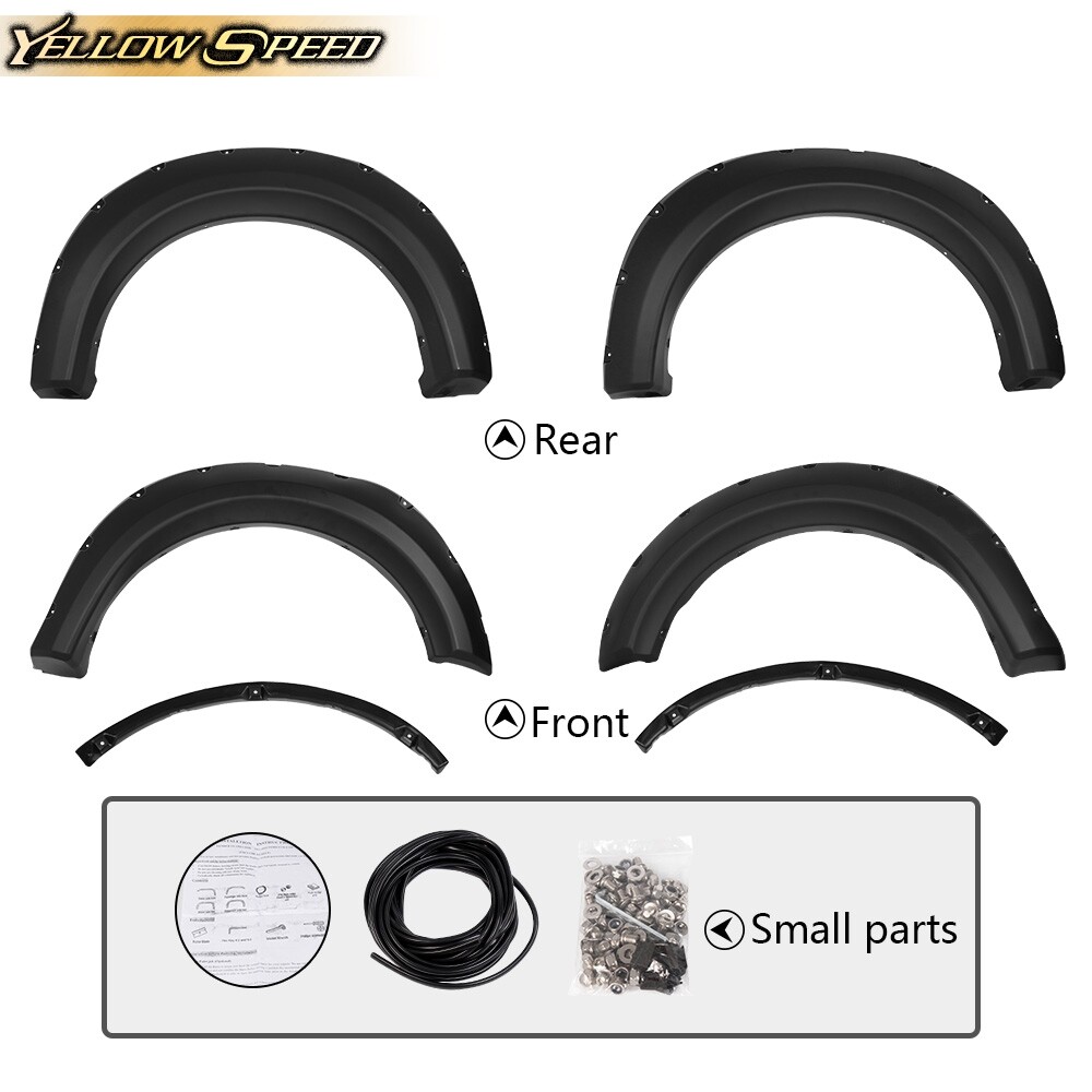 Fit For 2009-2014 Ford F150 Styleside Pocket Rivet Bolt-on Style Fender Flares